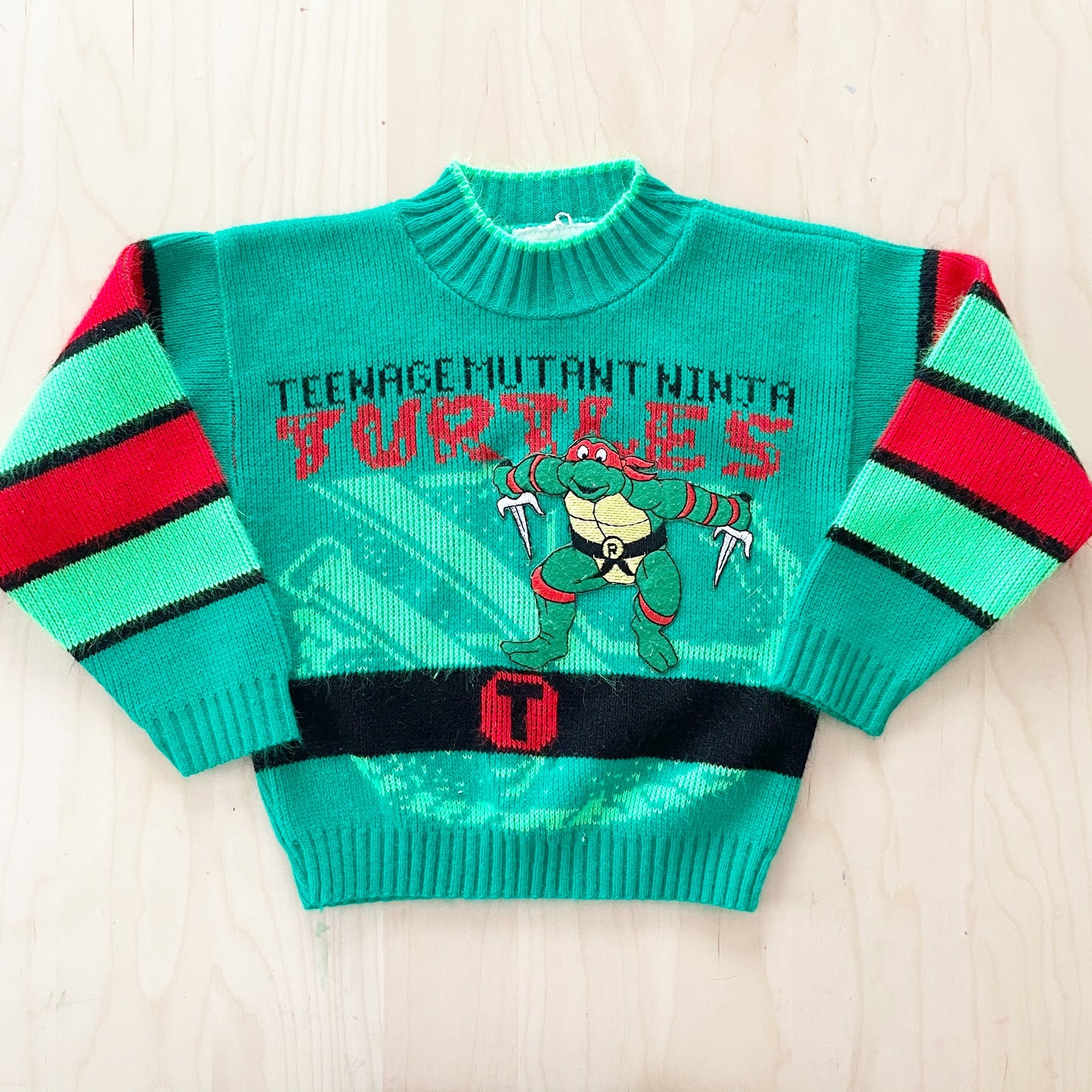 TMNT Knit Sweater - Yellow Clover Vintage Kids Clothes