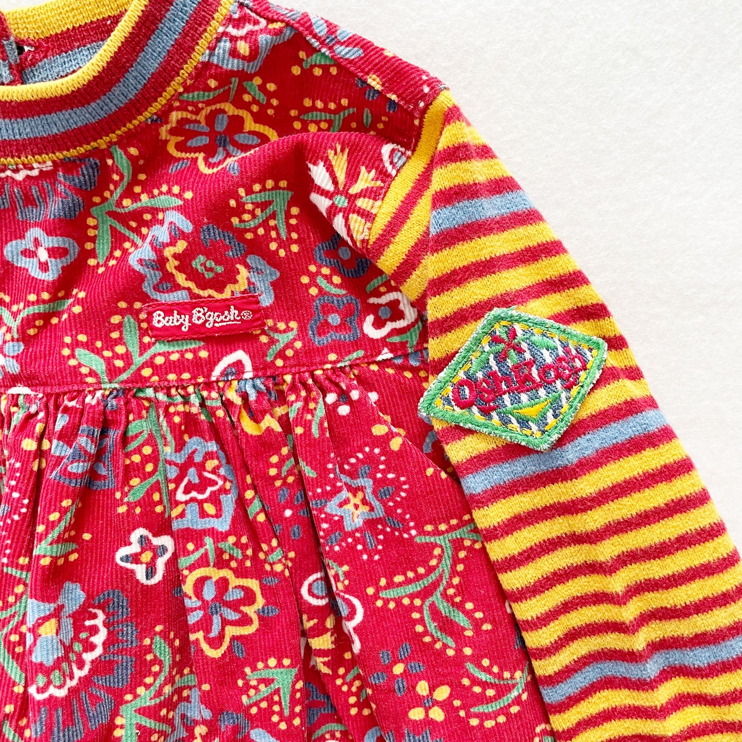 OshKosh Paisley Striped Dress - Yellow Clover Vintage Kids Clothes
