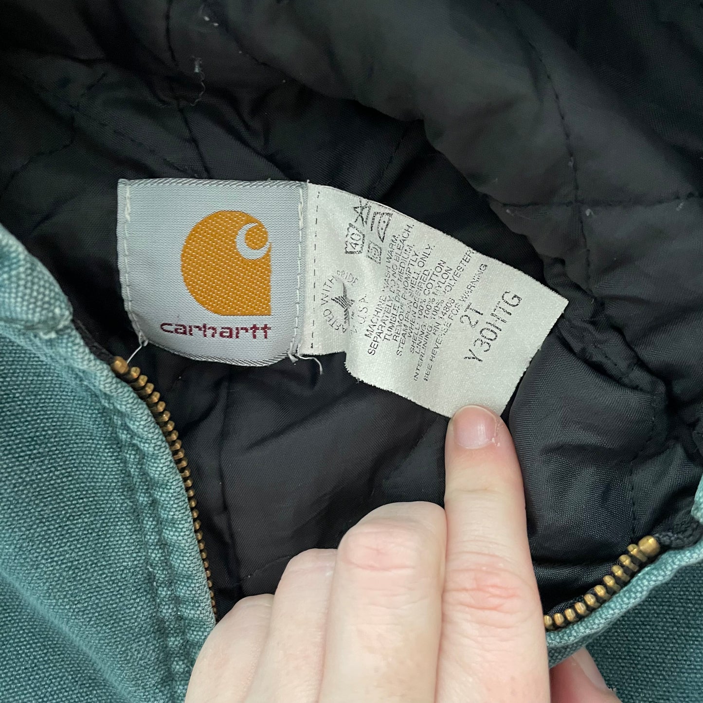 Carhartt Green Work Coat • 2T - Yellow Clover Vintage Kids Clothes