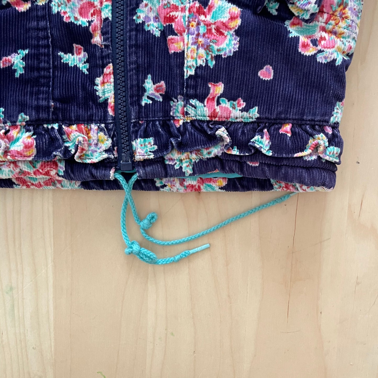 OshKosh Floral Bouquet Cord Ruffle Coat