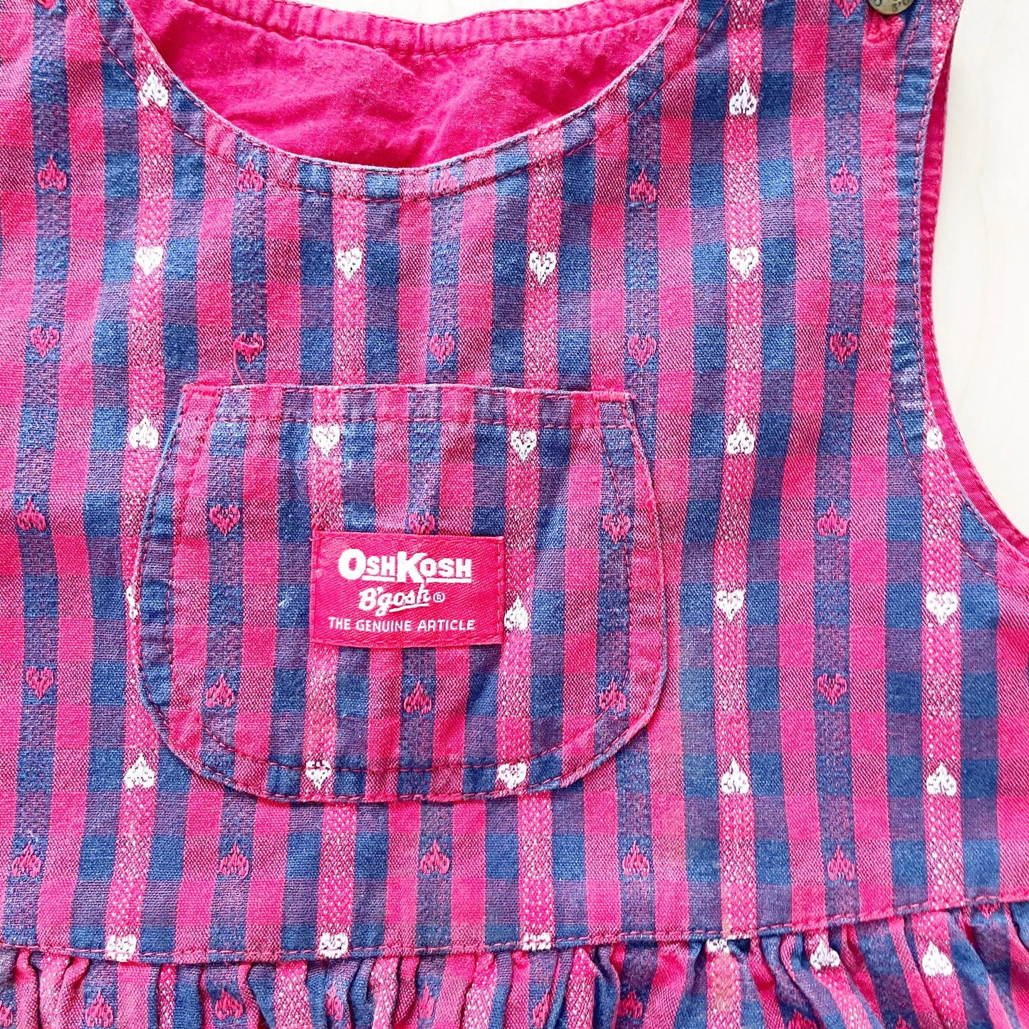 OshKosh Heart Woven Dress - Yellow Clover Vintage Kids Clothes