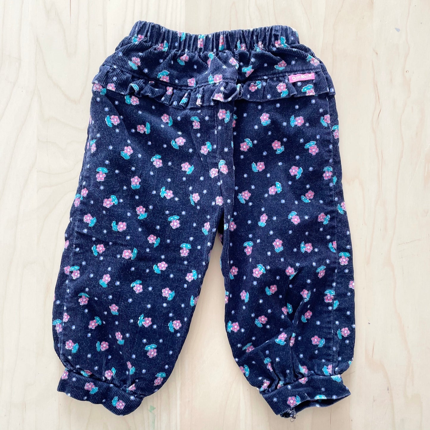 OshKosh Floral Cord Pants - Yellow Clover Vintage Kids Clothes