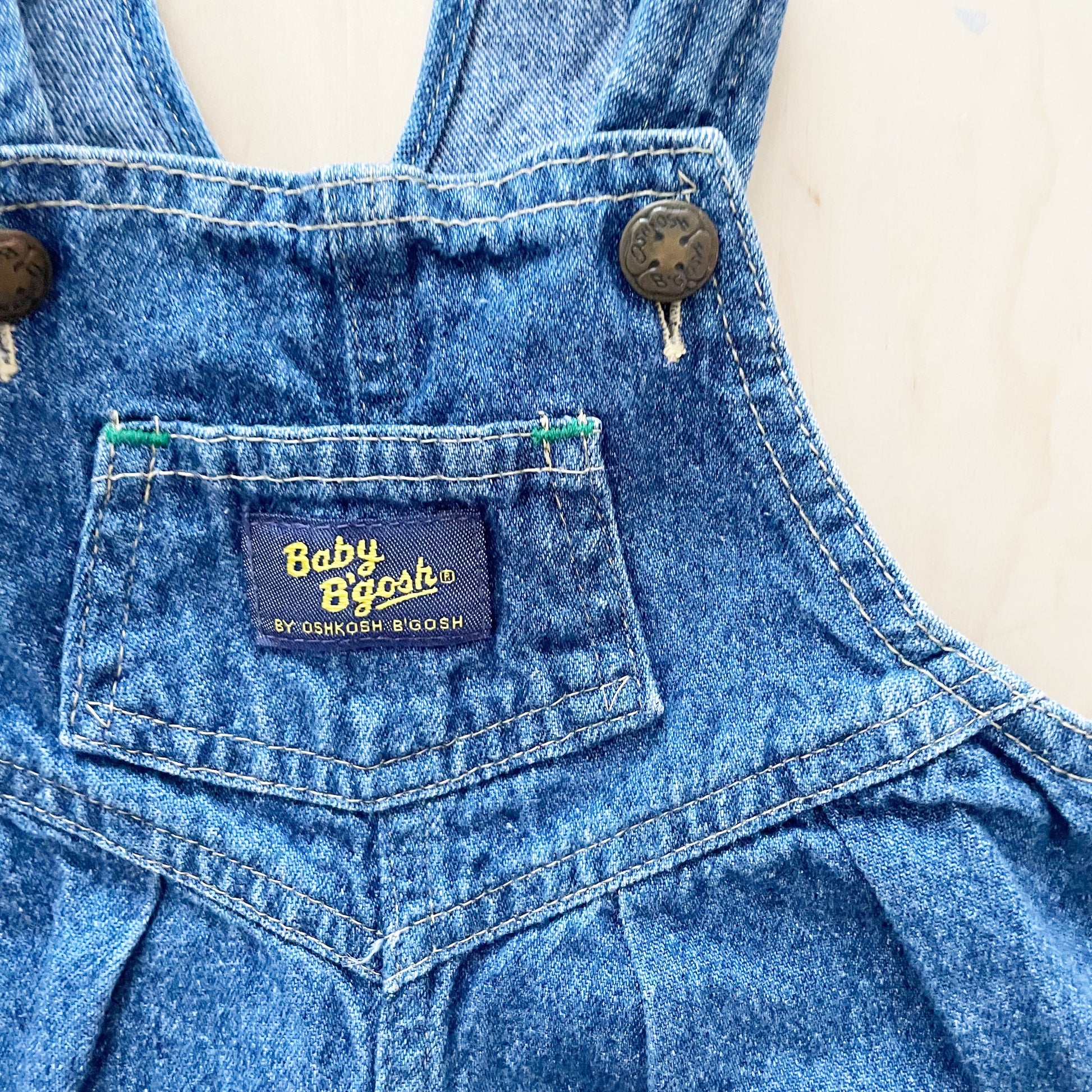 Baby B’gosh Darker Wash Bubble Overalls - Yellow Clover Vintage Kids Clothes