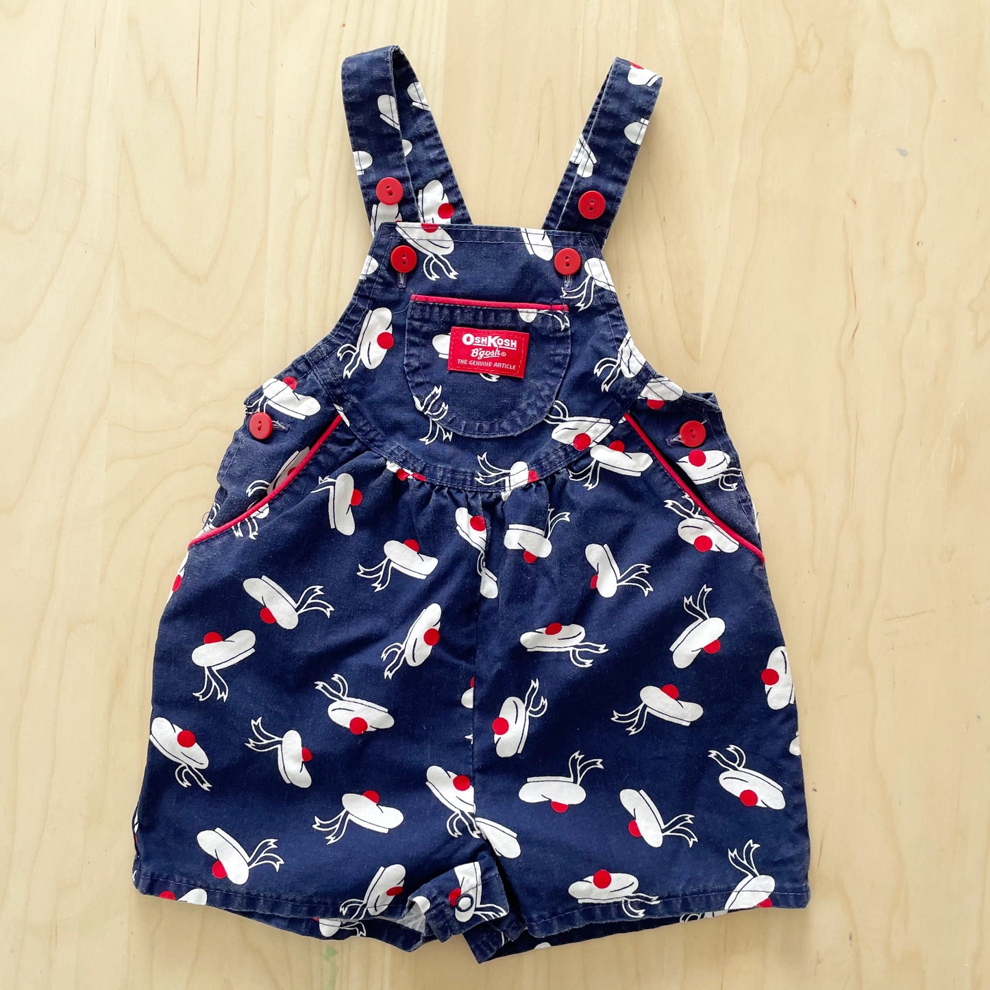 OshKosh Sailor Hat Shortalls - Yellow Clover Vintage Kids Clothes