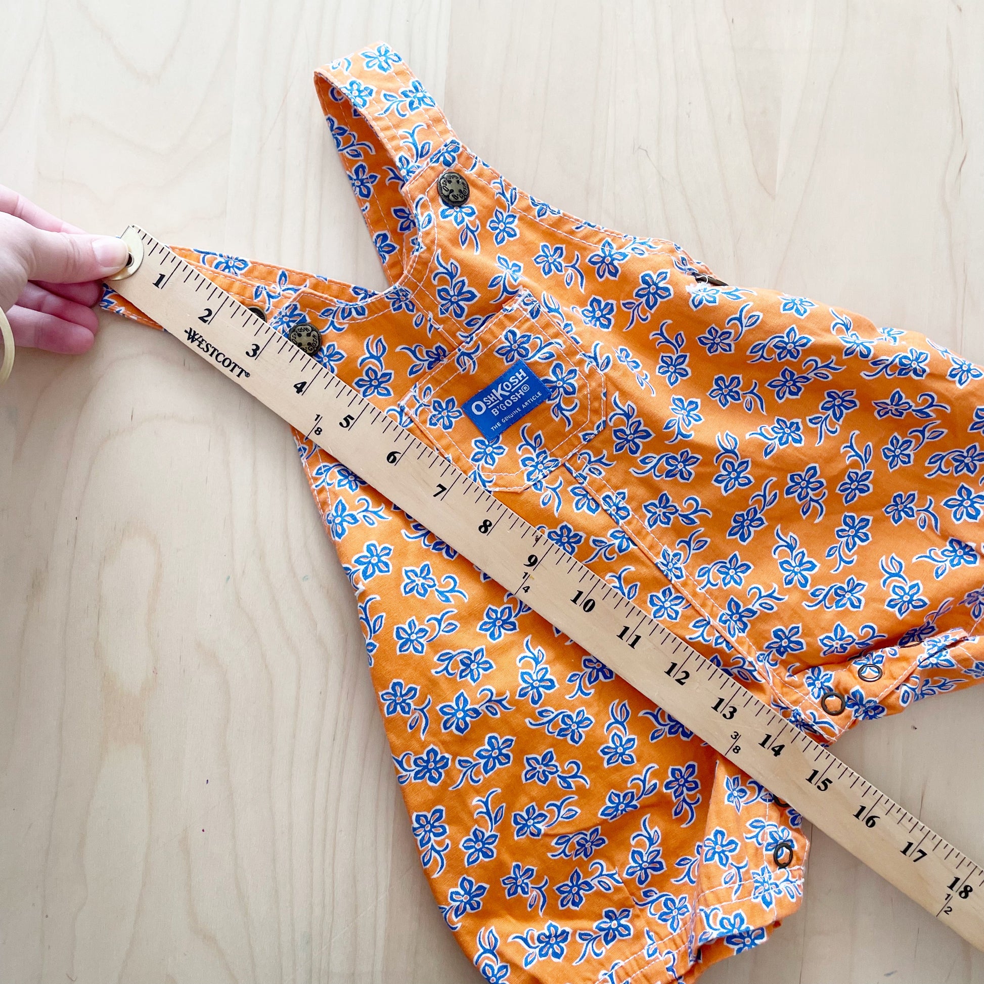 OshKosh Flower Print Bubble Romper - Yellow Clover Vintage Kids Clothes