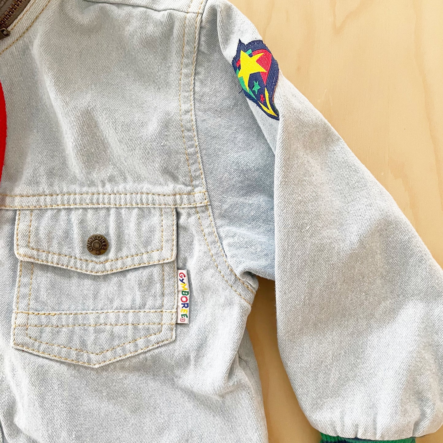 Gymboree Light Wash Denim Hooded Jacket - Yellow Clover Vintage Kids Clothes