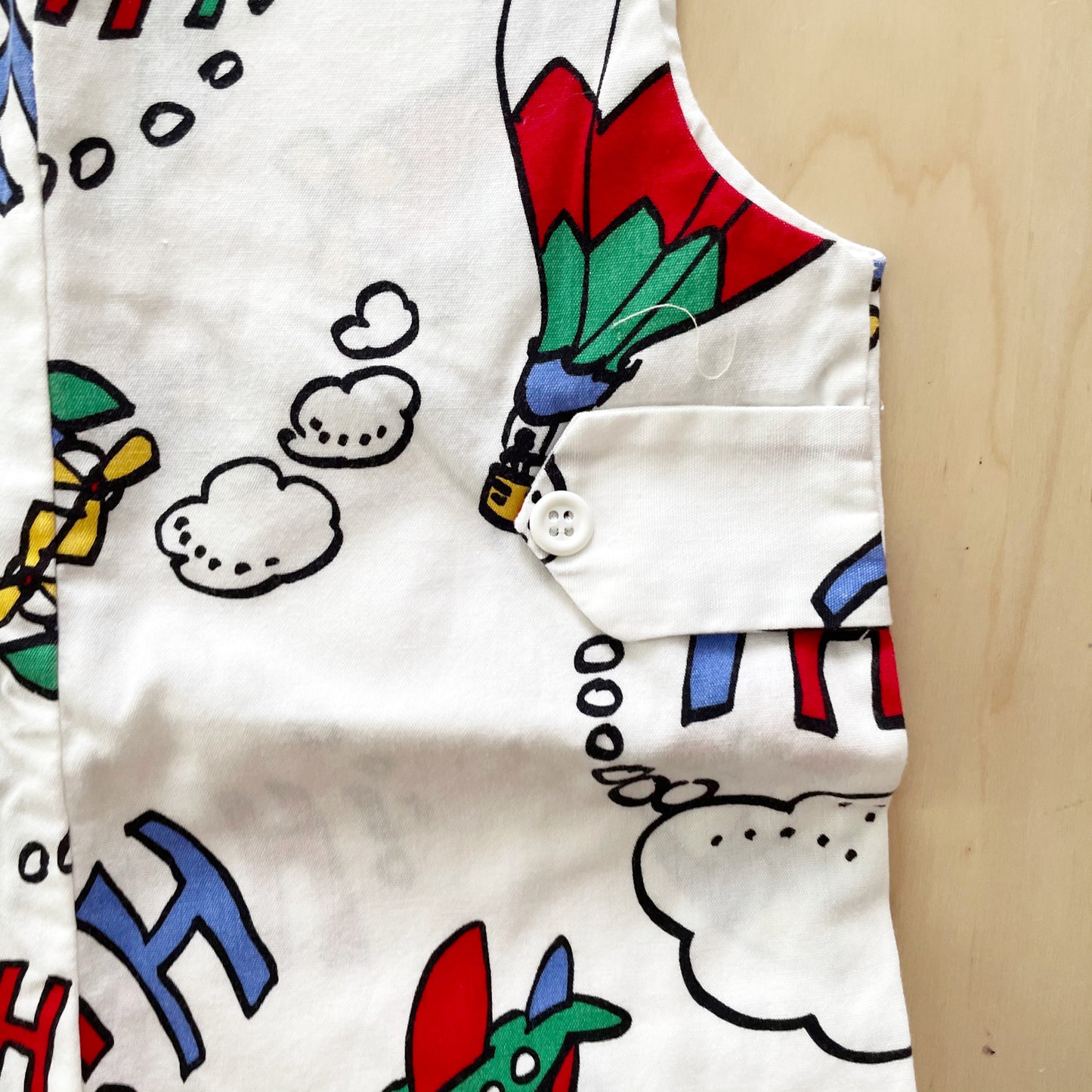 Airplane Hot Air Balloon Romper - Yellow Clover Vintage Kids Clothes