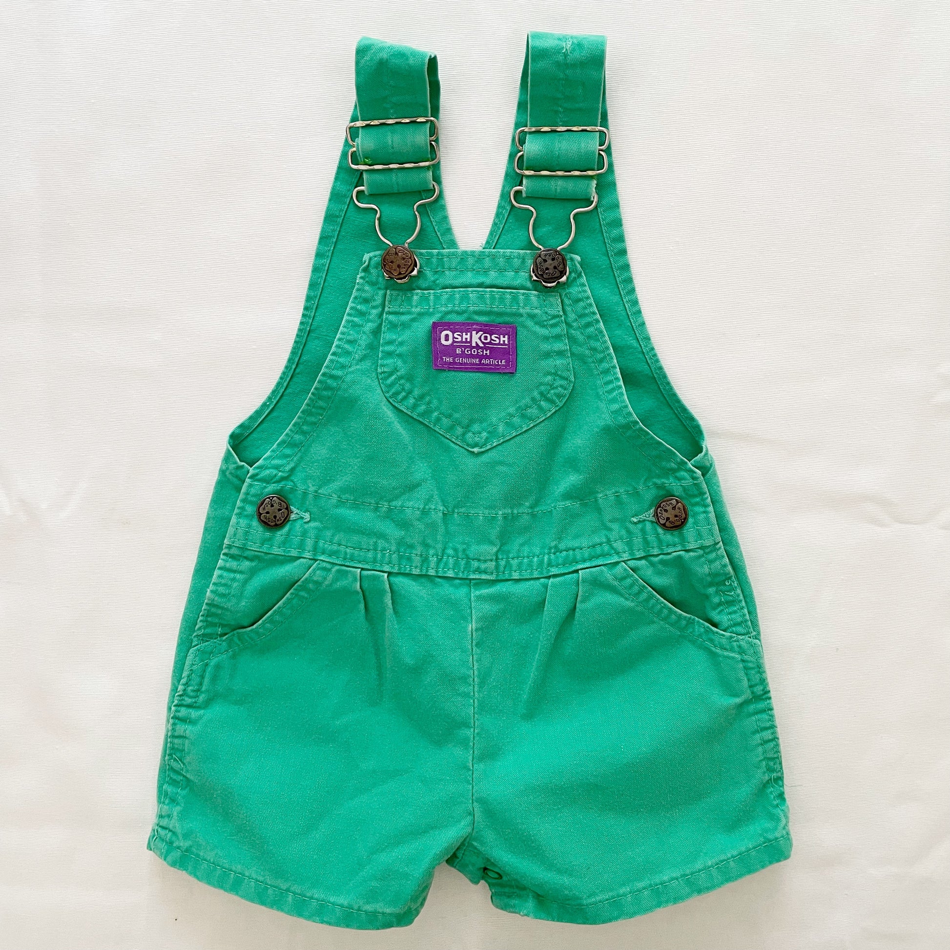 Vintage OshKosh Rare Teal Green Shortall Overalls