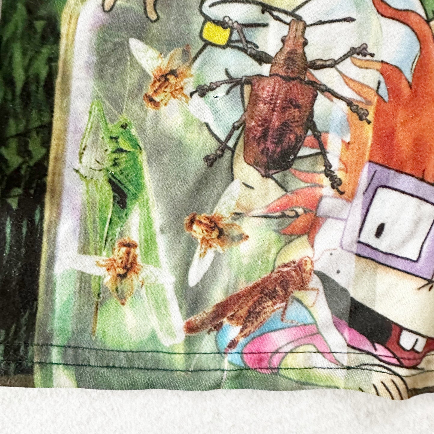 Rugrats Bug Catcher PJ Top - Yellow Clover Vintage Kids Clothes