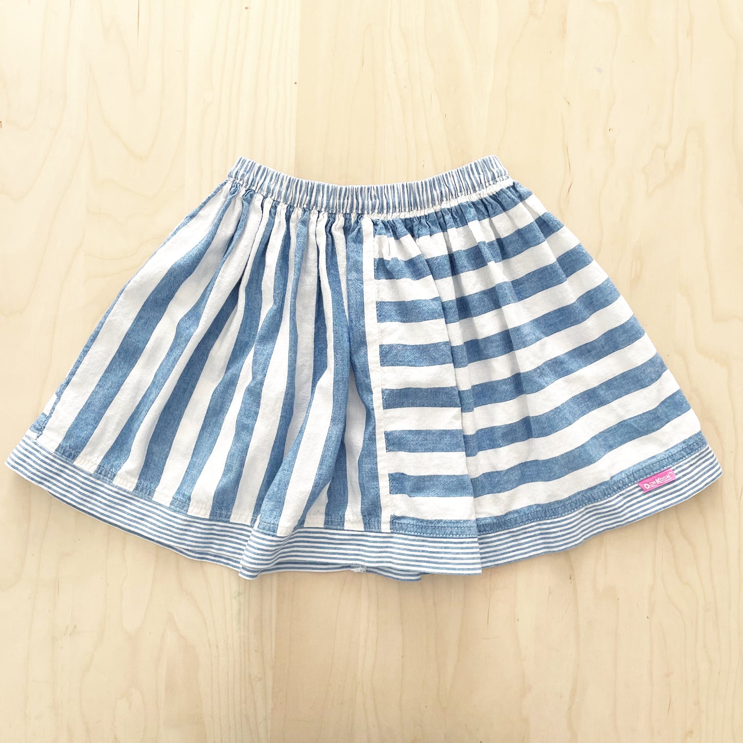 OshKosh Chambray Stripe Skirt - Yellow Clover Vintage Kids Clothes