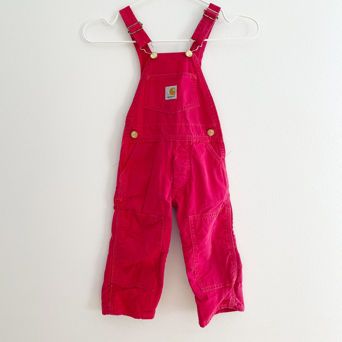 Carhartt Red Flannel-Lined Overalls • 2T (?) - Yellow Clover Vintage Kids Clothes