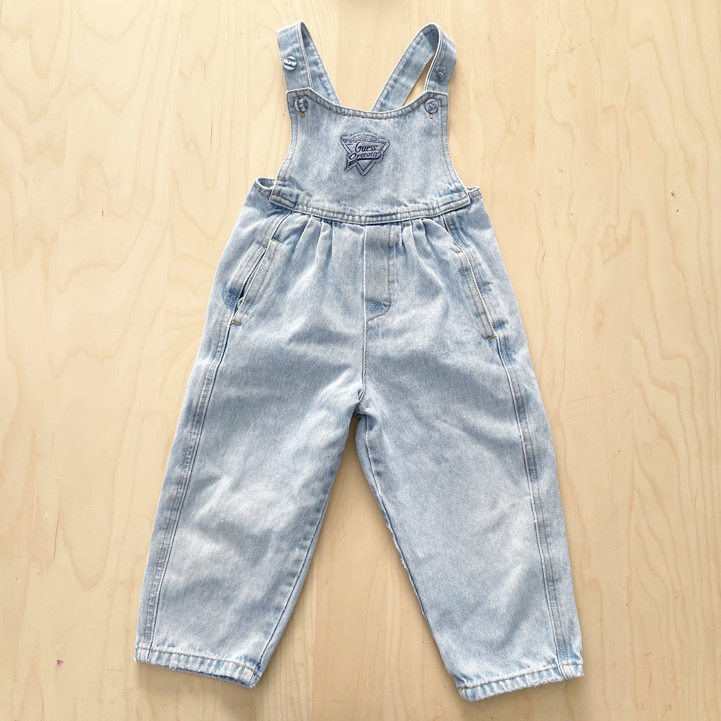Vintage Guess Light Wash Button Overalls - Yellow Clover Vintage Kids Clothes