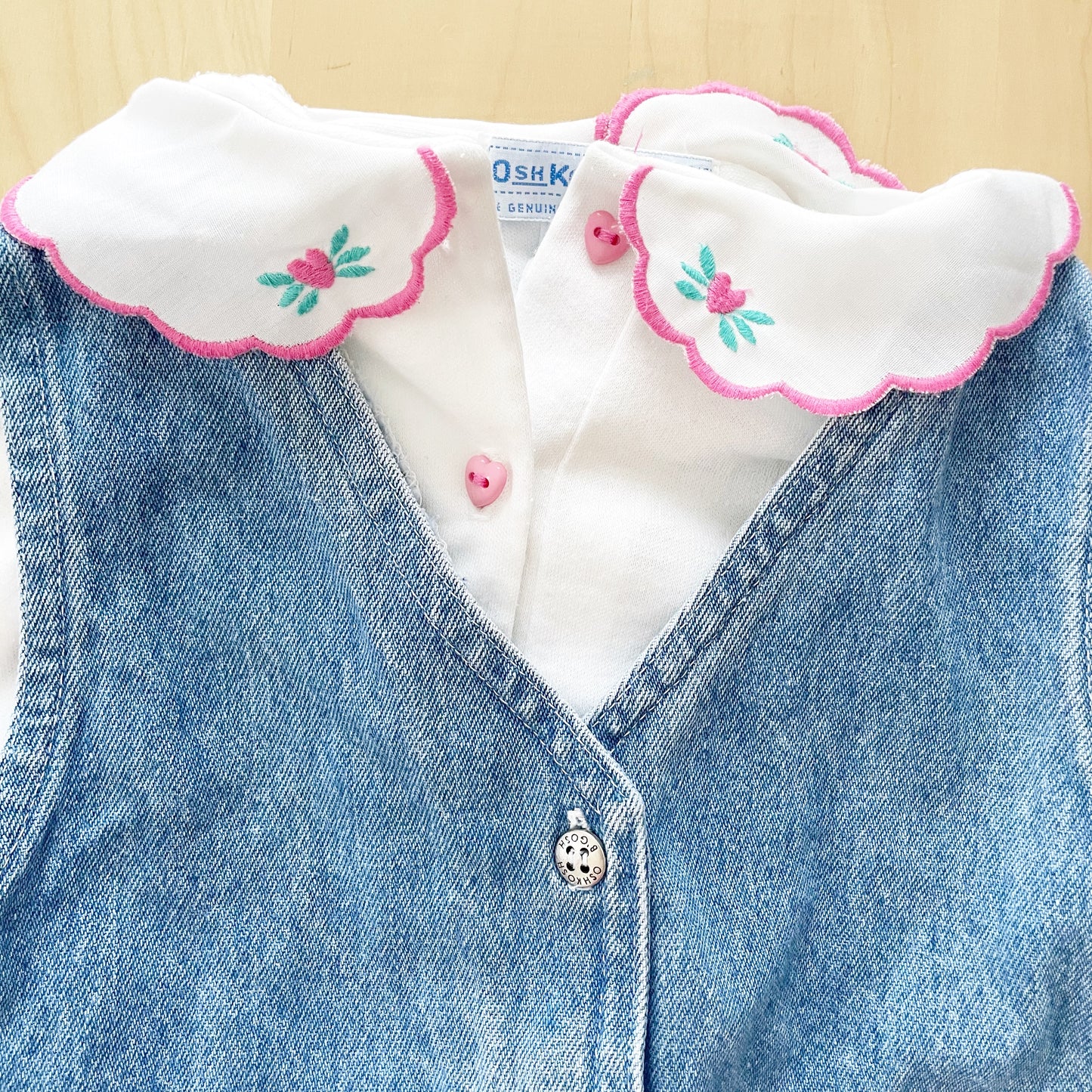 Vintage OshKosh Denim Jumper Set - Yellow Clover Vintage Kids Clothes