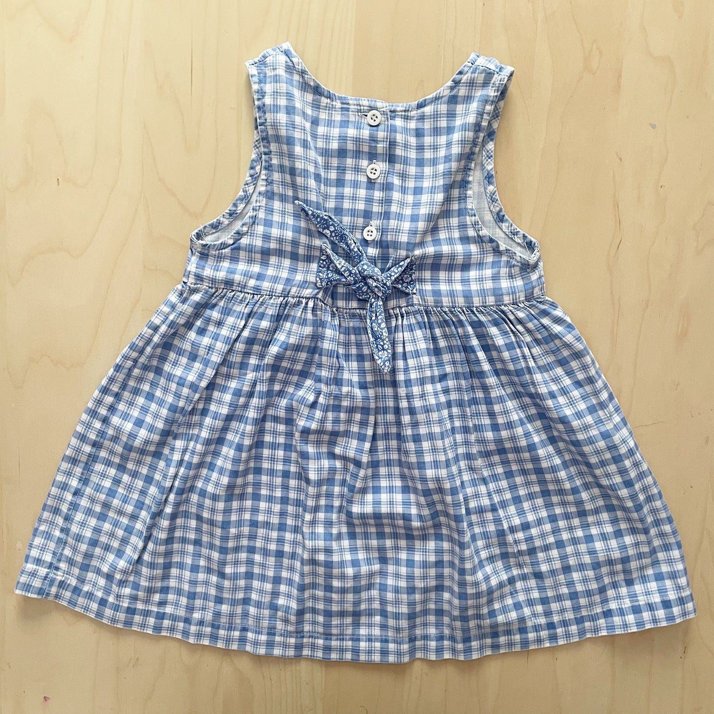 OshKosh Teacup Plaid Tie Back Dress - Yellow Clover Vintage Kids Clothes