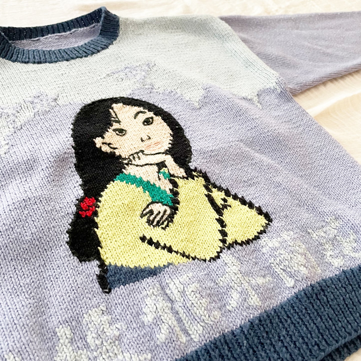 Handknit Mulan Sweater - Yellow Clover Vintage Kids Clothes