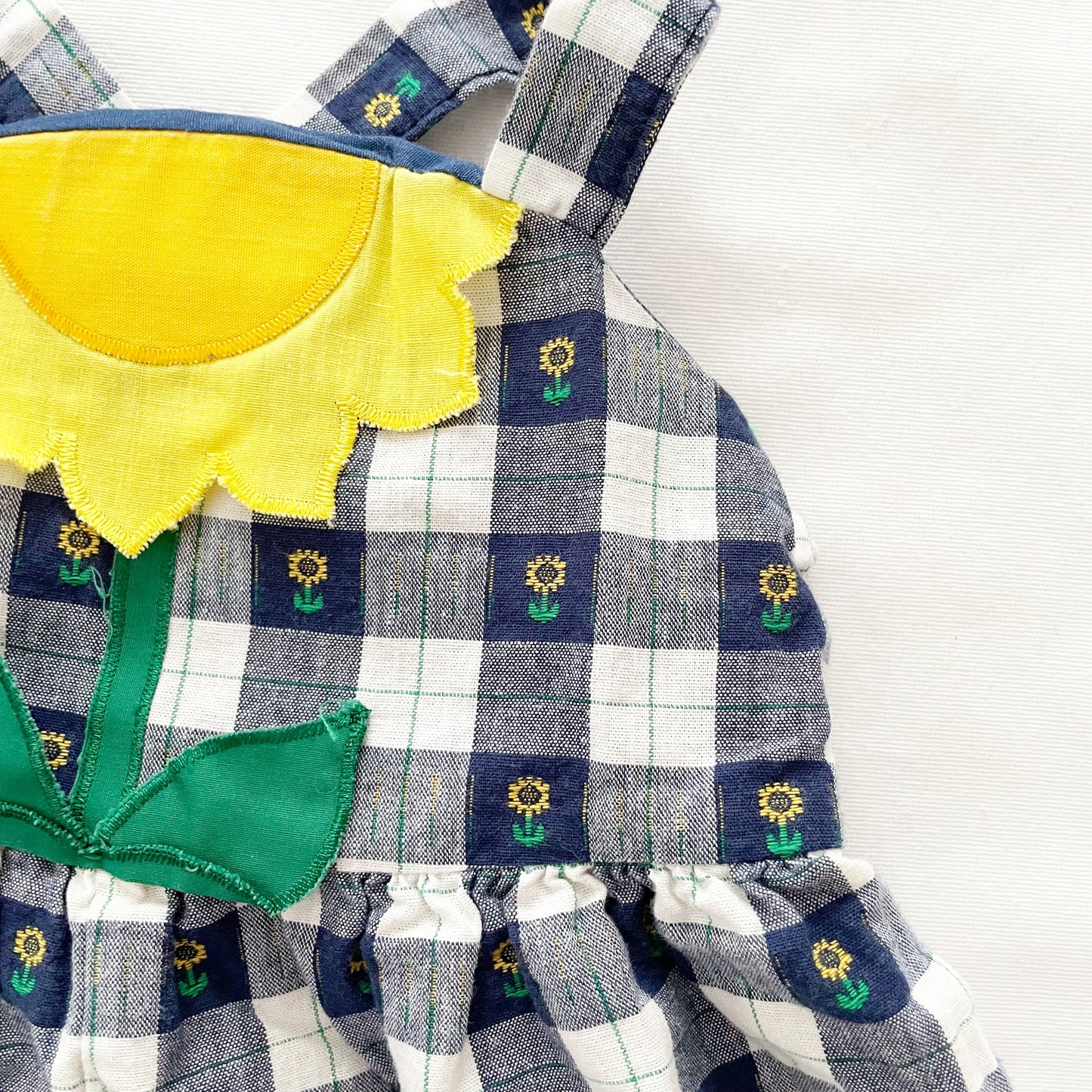 Good Lad Sunflower Checkered Bubble Romper • 18m