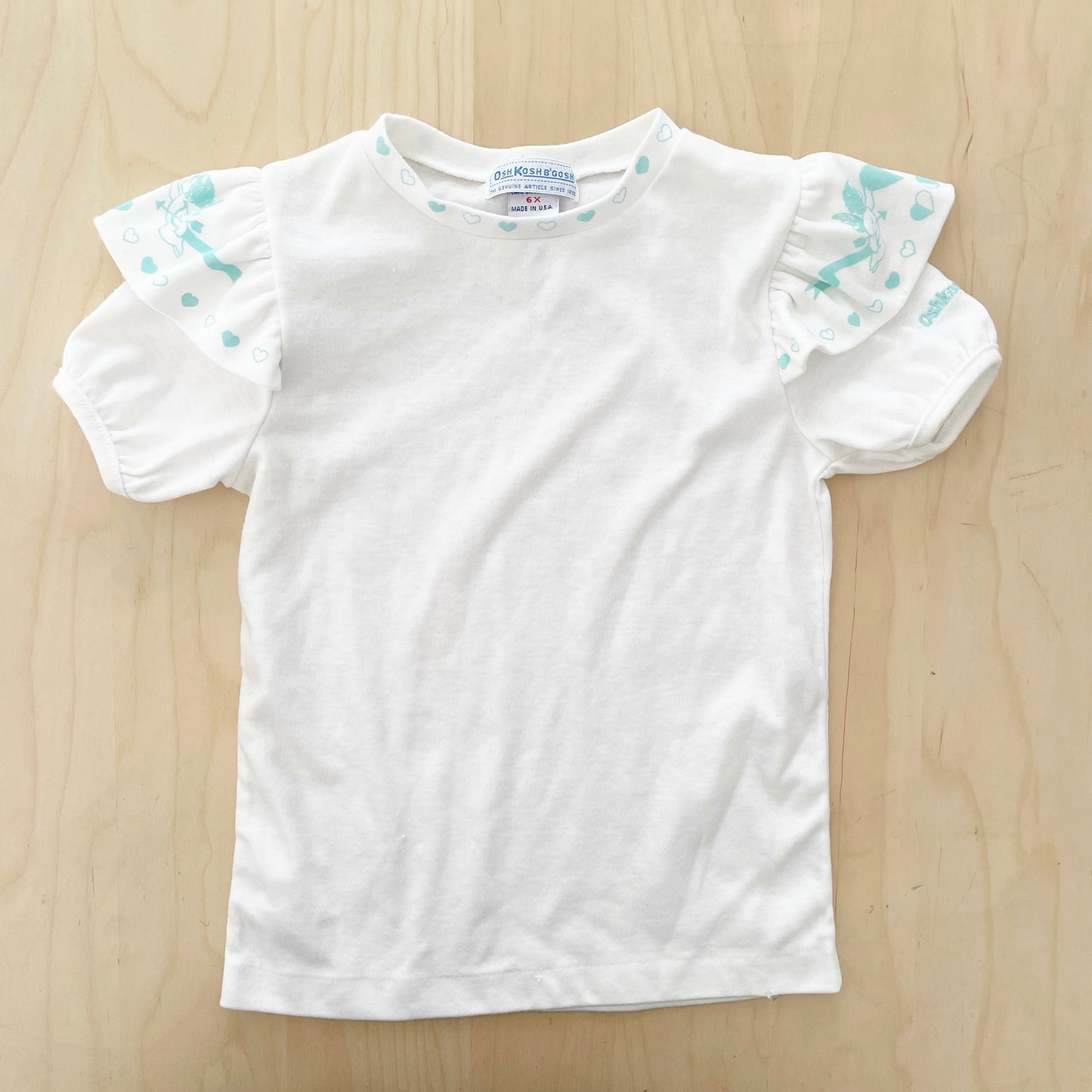 OshKosh Cupid Hearts Layer Tee - Yellow Clover Vintage Kids Clothes