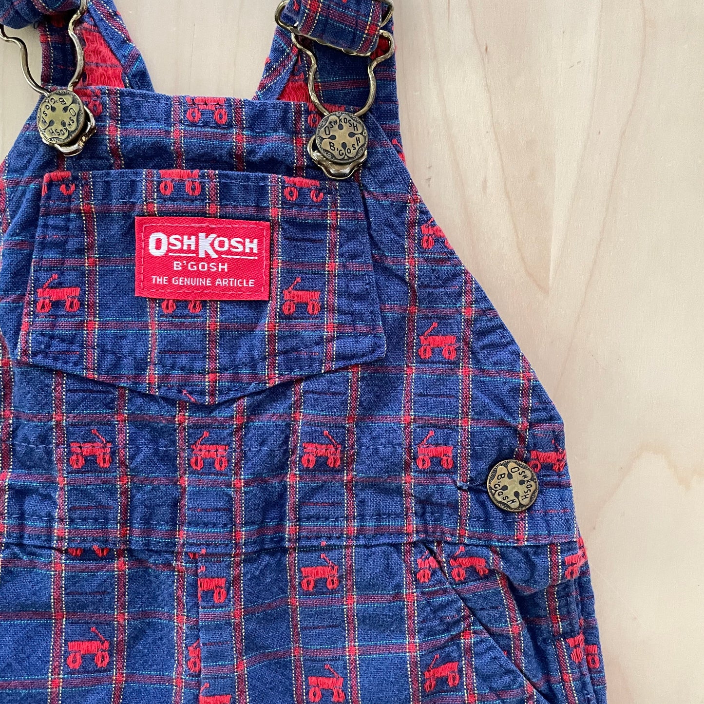 OshKosh Wagon Woven Overalls - Yellow Clover Vintage Kids Clothes