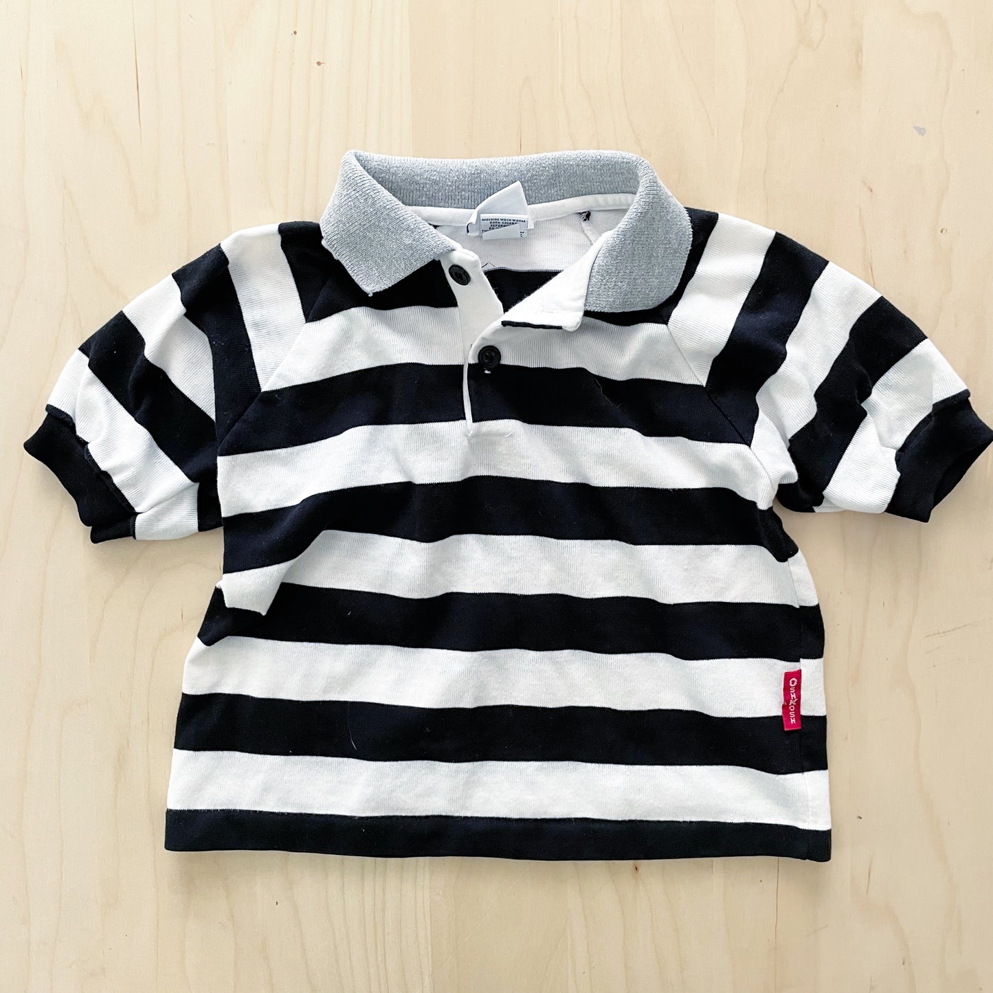 Vintage OshKosh Black and White Stripe Polo