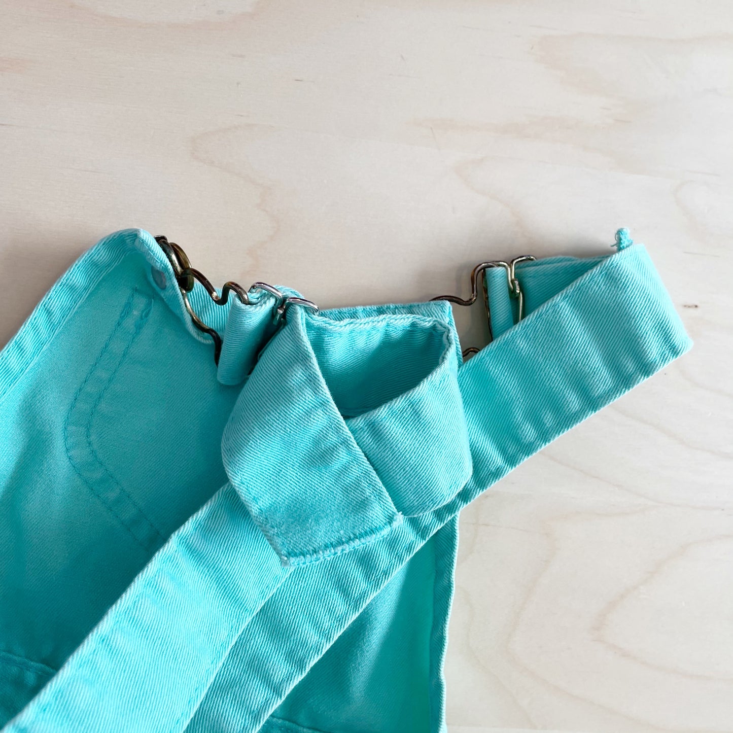 Vintage OshKosh Mint Blue Overalls - Yellow Clover Vintage Kids Clothes