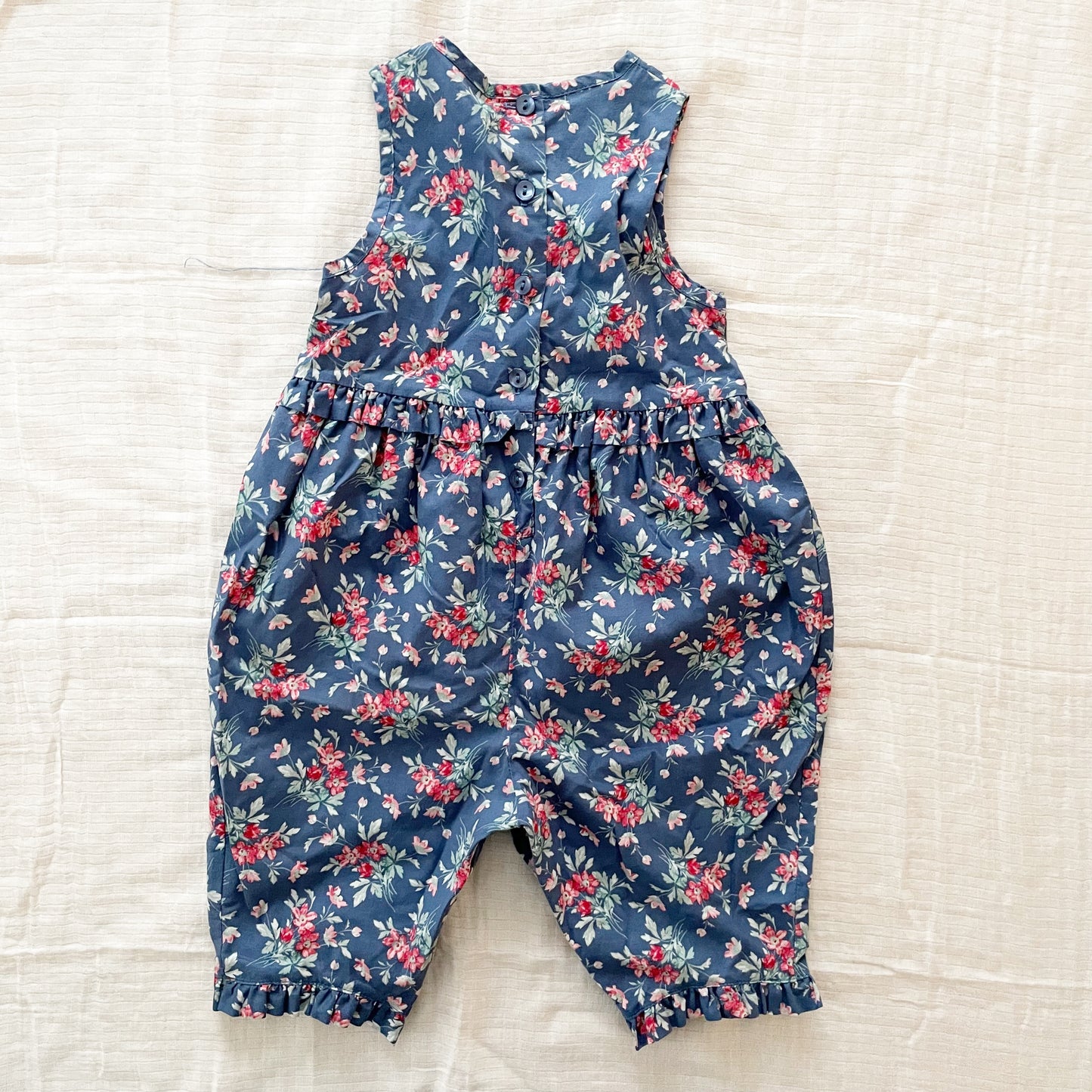 Laura Ashley Floral Romper - Yellow Clover Vintage Kids Clothes