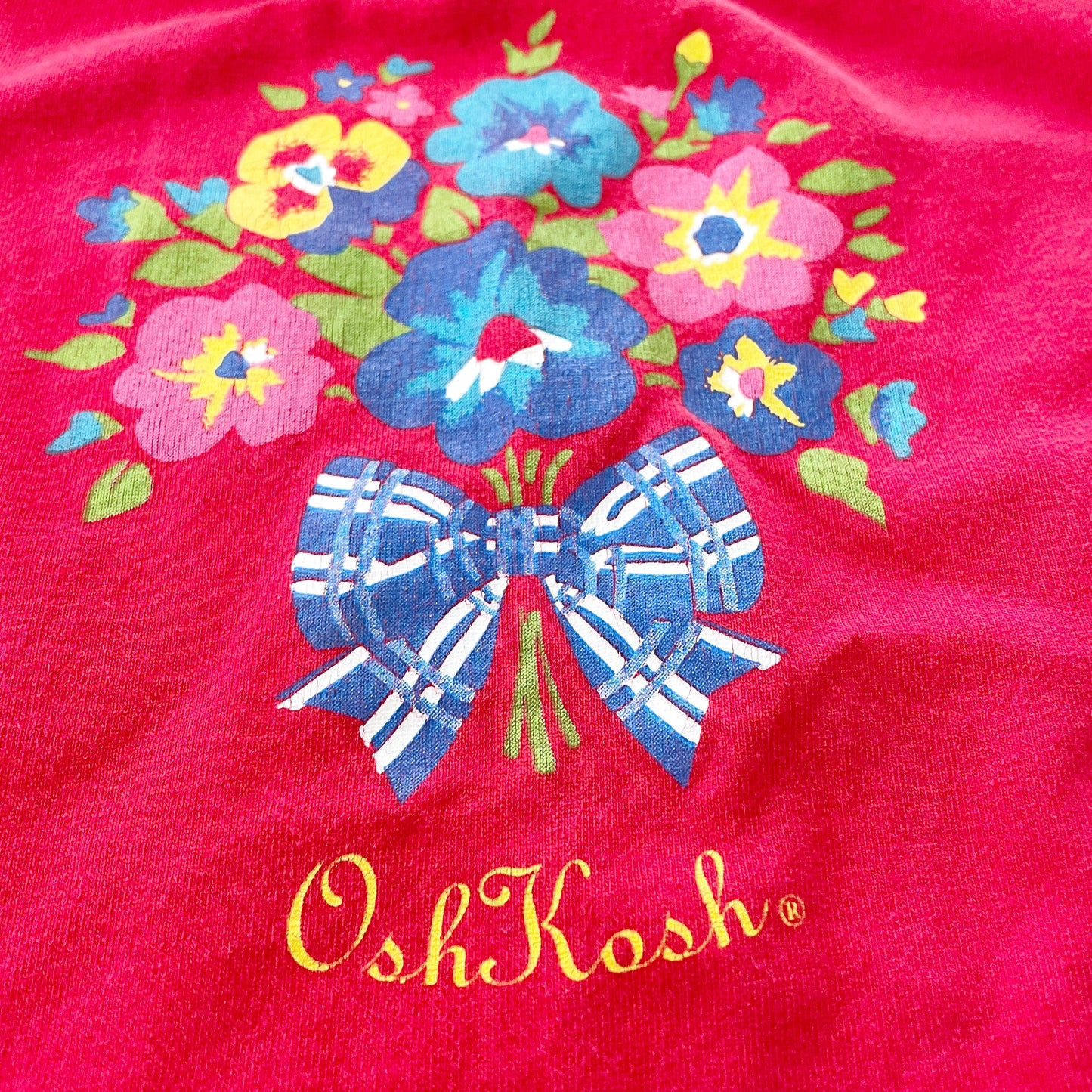 OshKosh Floral Bouquet Tee - Yellow Clover Vintage Kids Clothes