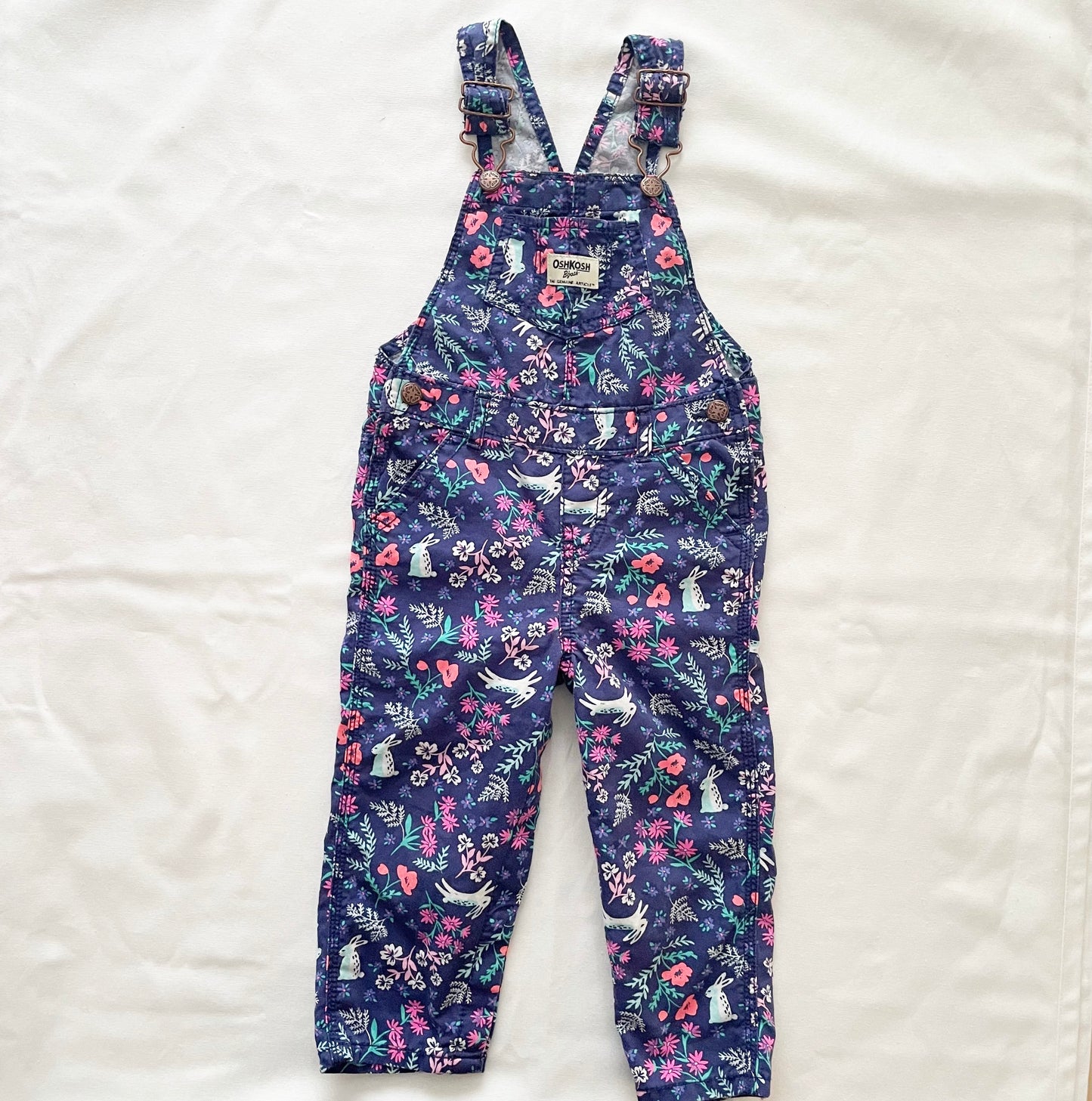 OshKosh Bunny Floral Overalls