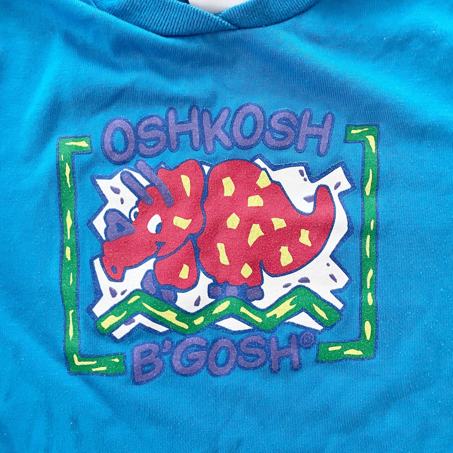 OshKosh Dinosaur Tee - Yellow Clover Vintage Kids Clothes