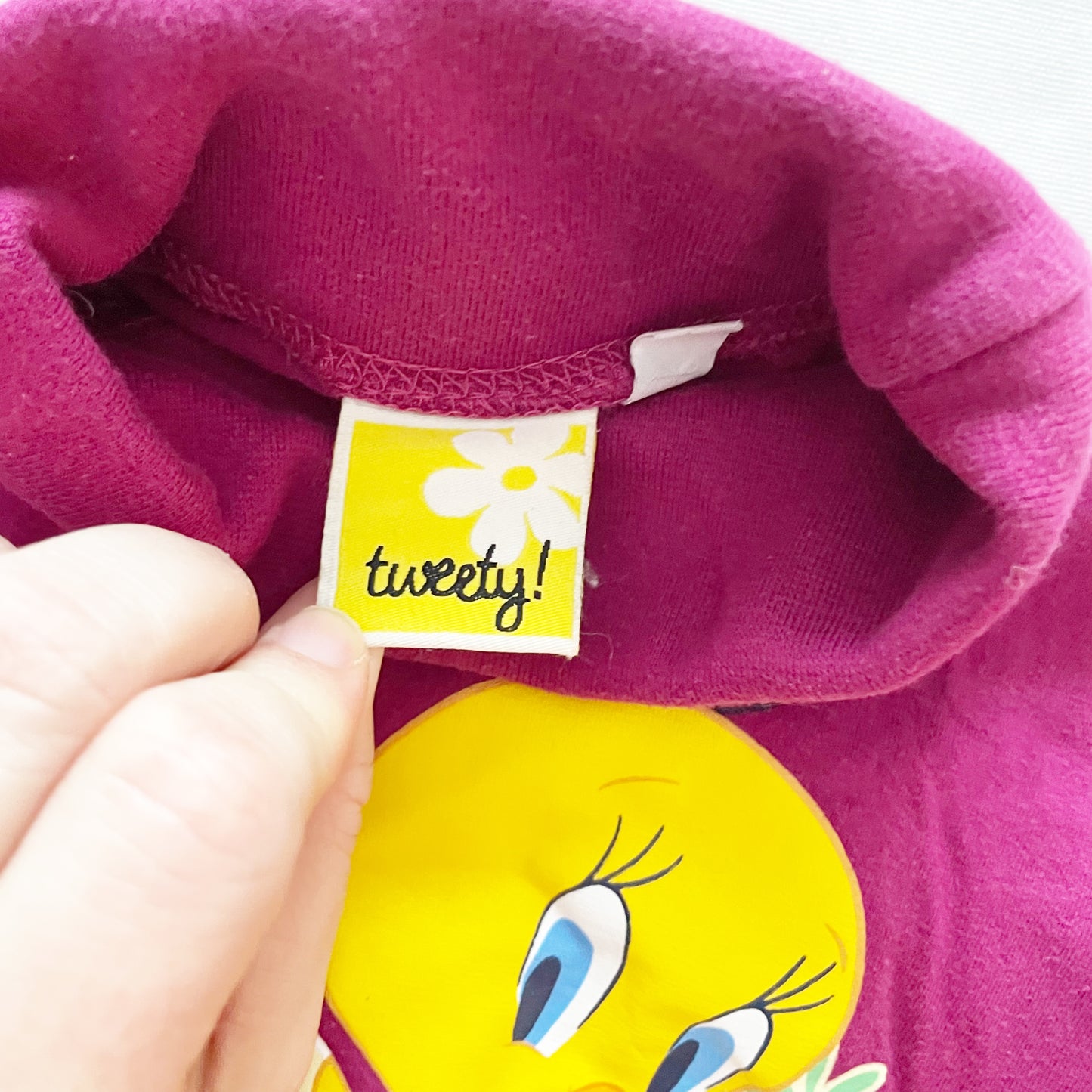 Tweety Graphic Turtleneck - Yellow Clover Vintage Kids Clothes