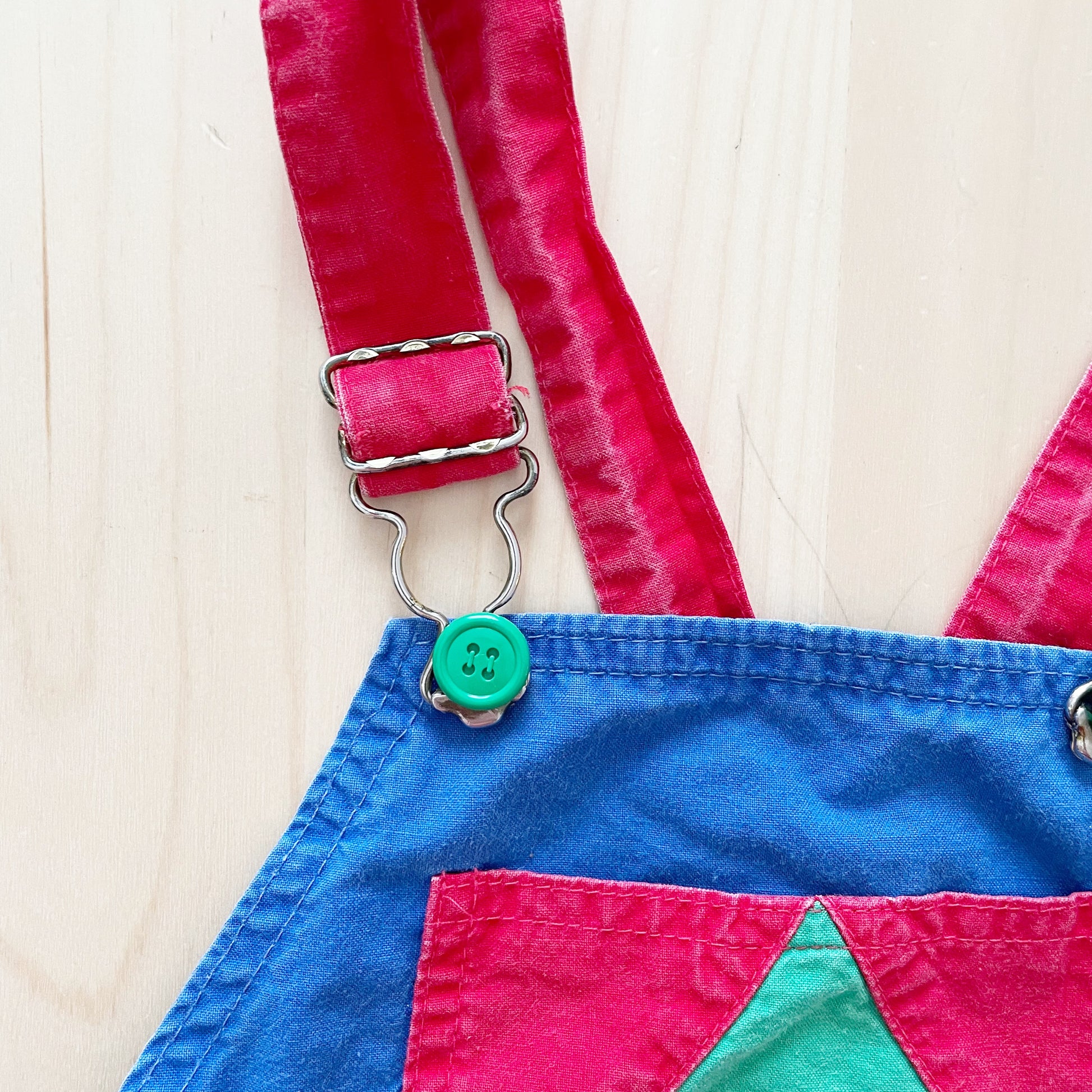 OshKosh Colorblock Shortall Overalls - Yellow Clover Vintage Kids Clothes