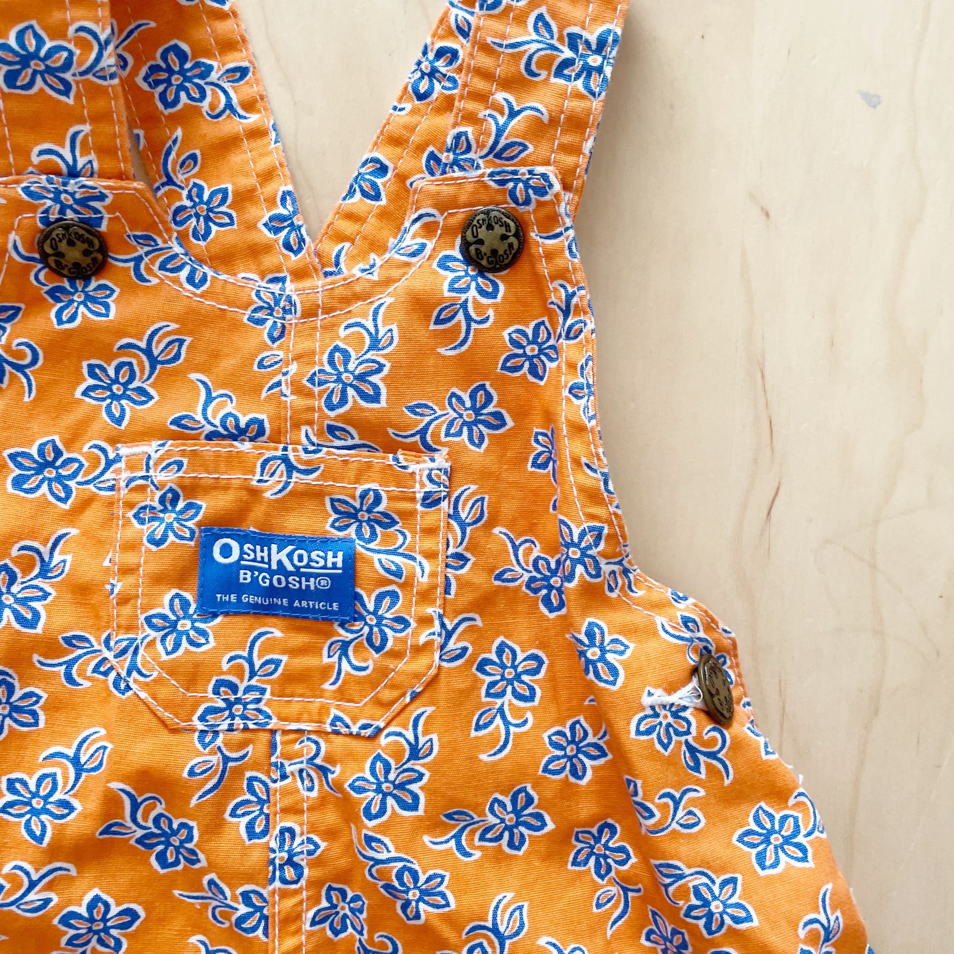 OshKosh Flower Print Bubble Romper - Yellow Clover Vintage Kids Clothes