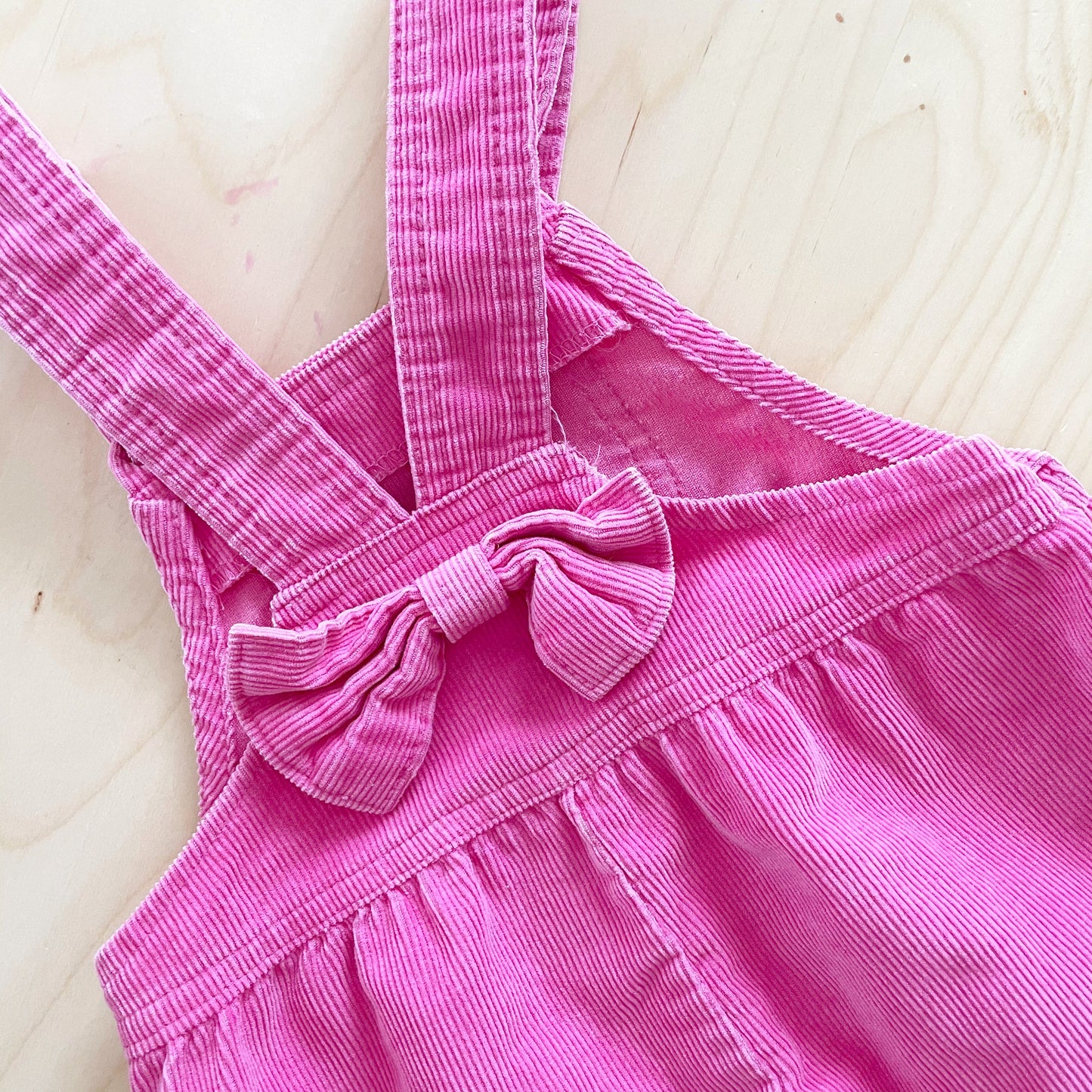 OshKosh Pink Cord Bow Back Overalls - Yellow Clover Vintage Kids Clothes