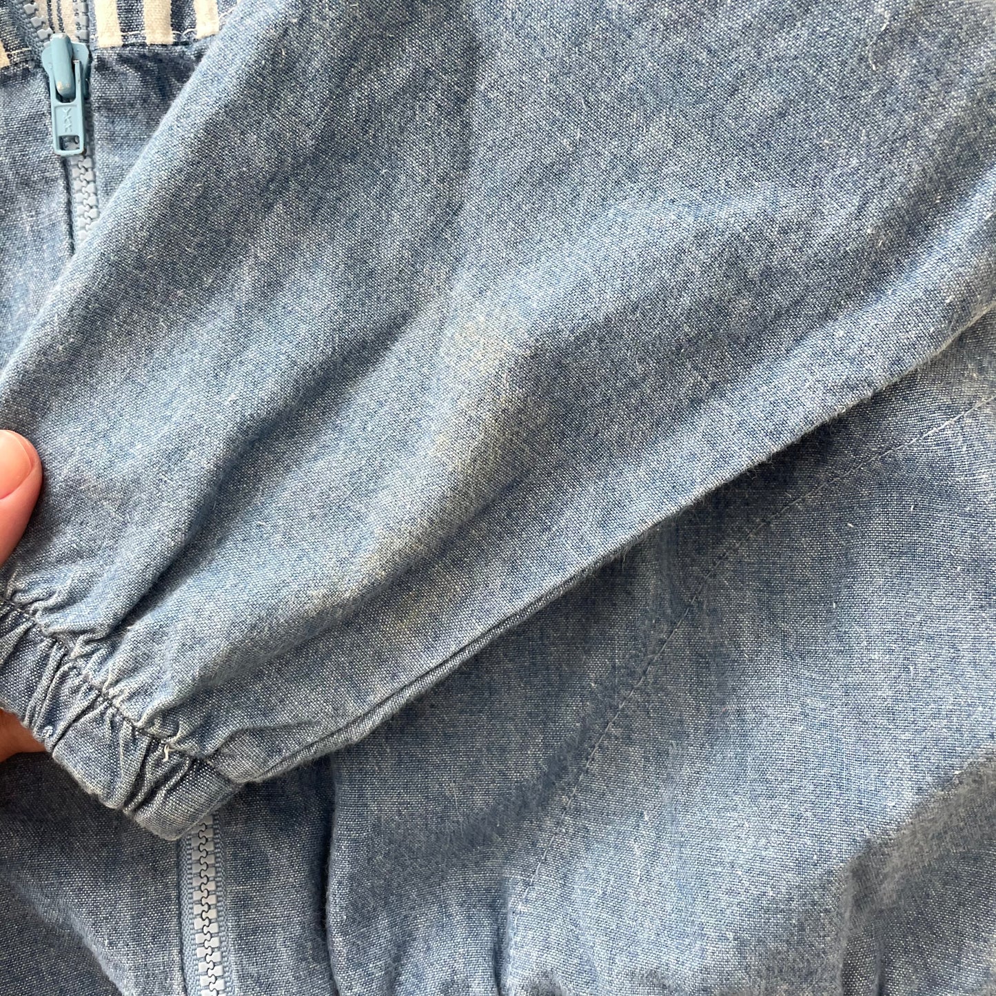 OshKosh Chambray Stripe Accent Jacket - Yellow Clover Vintage Kids Clothes