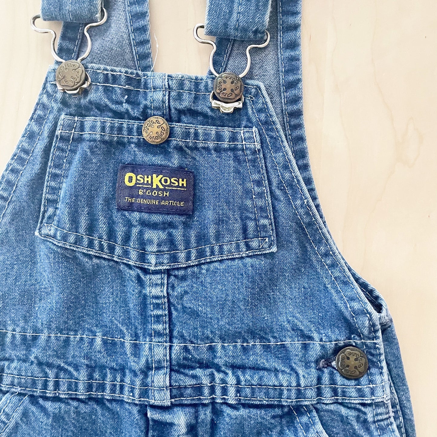OshKosh Classic Denim Overalls - Yellow Clover Vintage Kids Clothes