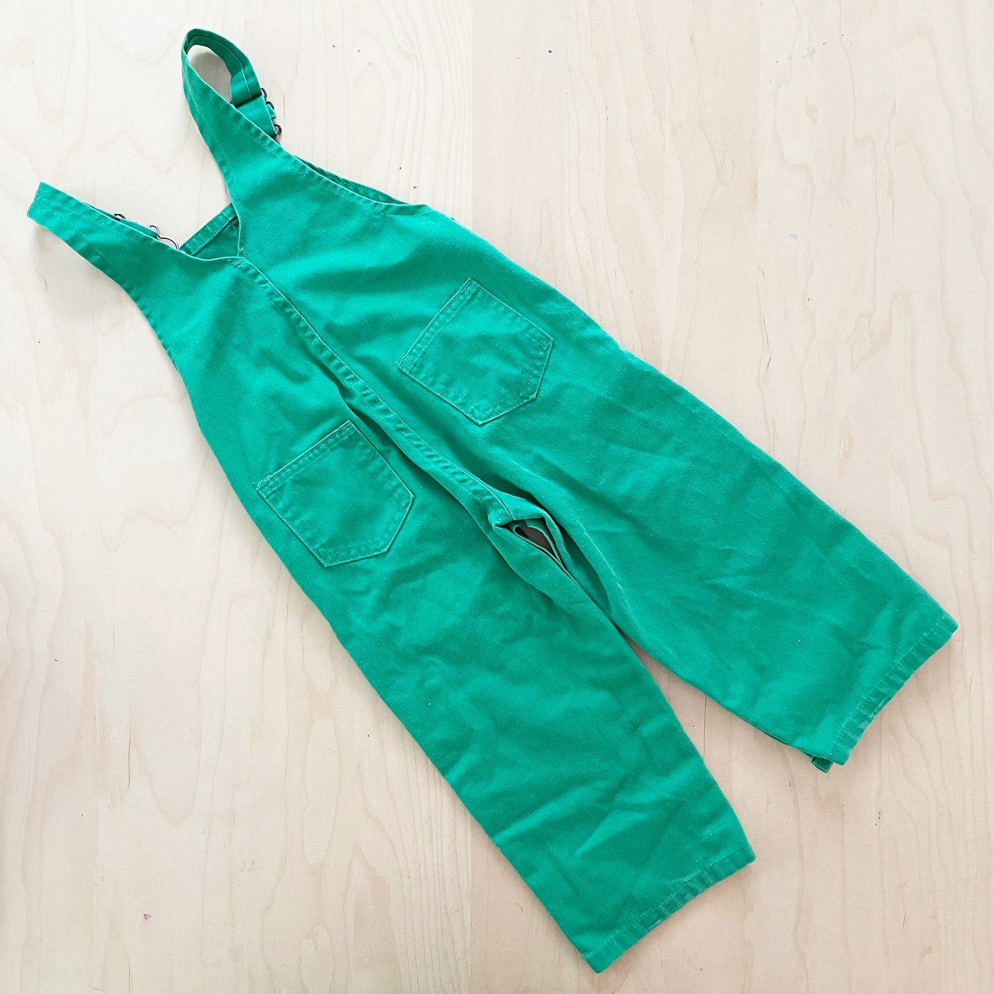 Lands’ End Green Overalls - Yellow Clover Vintage Kids Clothes