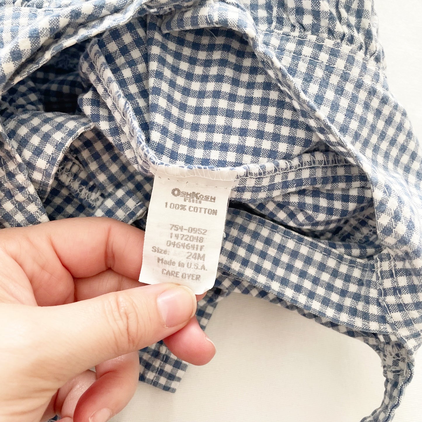 Baby B’gosh Blue Gingham Shortalls