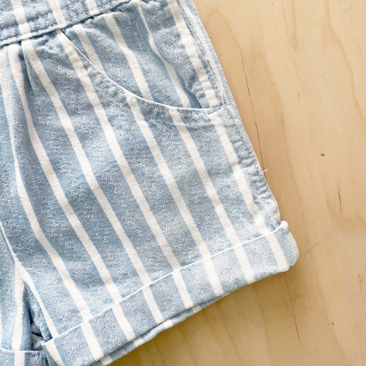 OshKosh Light Wash Stripe Overalls - Yellow Clover Vintage Kids Clothes