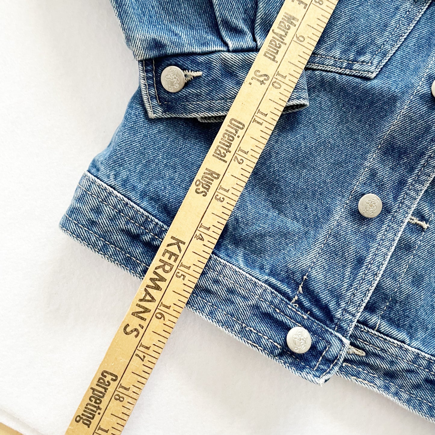 Winnie the Pooh Patch Denim Jacket - Yellow Clover Vintage Kids Clothes