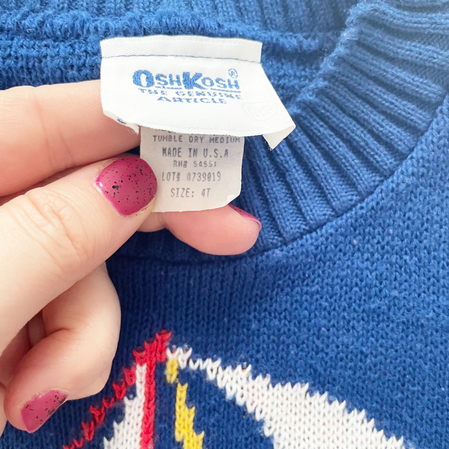 OshKosh Sailboat Knit Sweater - Yellow Clover Vintage Kids Clothes