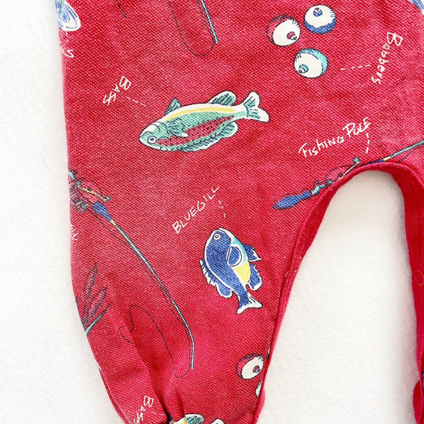 Baby B’gosh Fishing Print Romper - Yellow Clover Vintage Kids Clothes