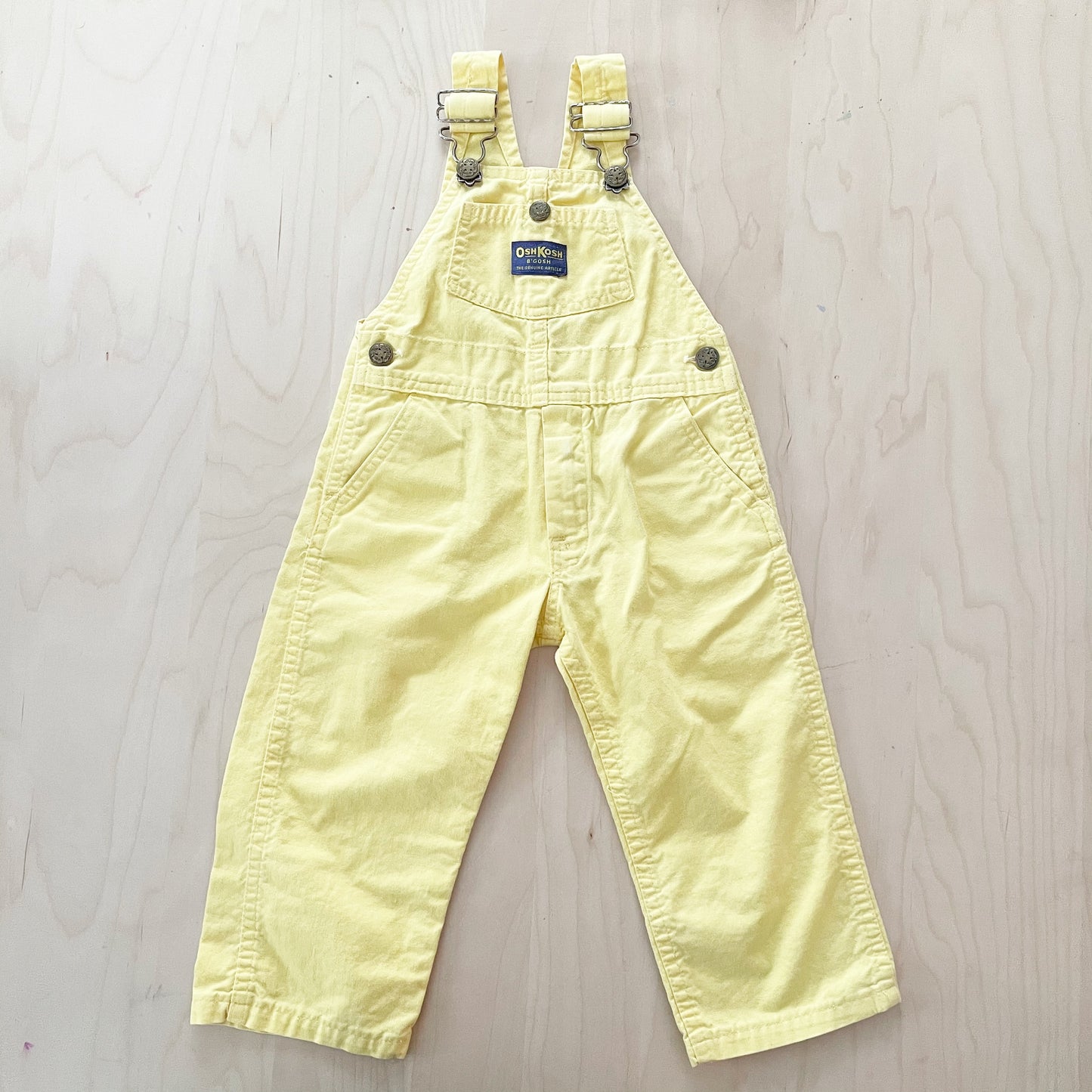 OshKosh Yellow Classic Cut Overalls - Yellow Clover Vintage Kids Clothes