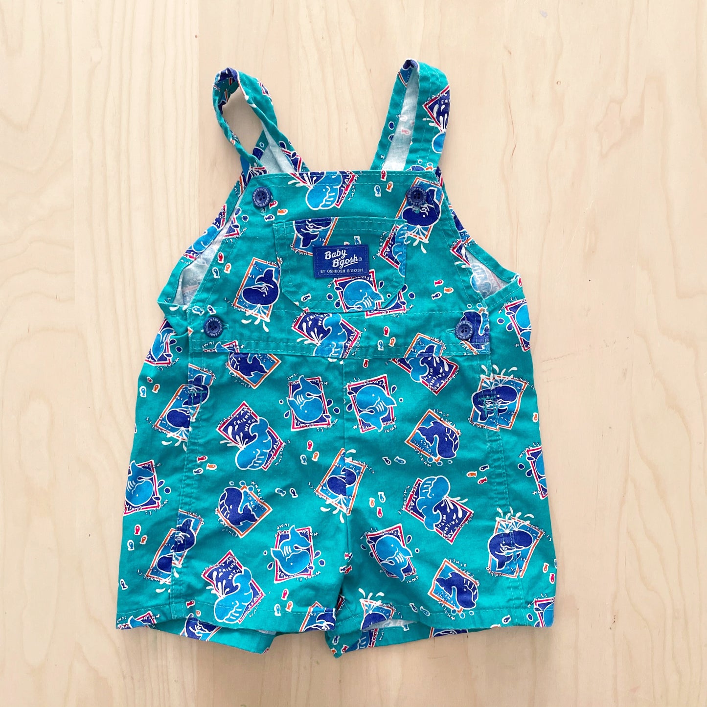 Vintage OshKosh Baby B’gosh Whale Print Shortalls