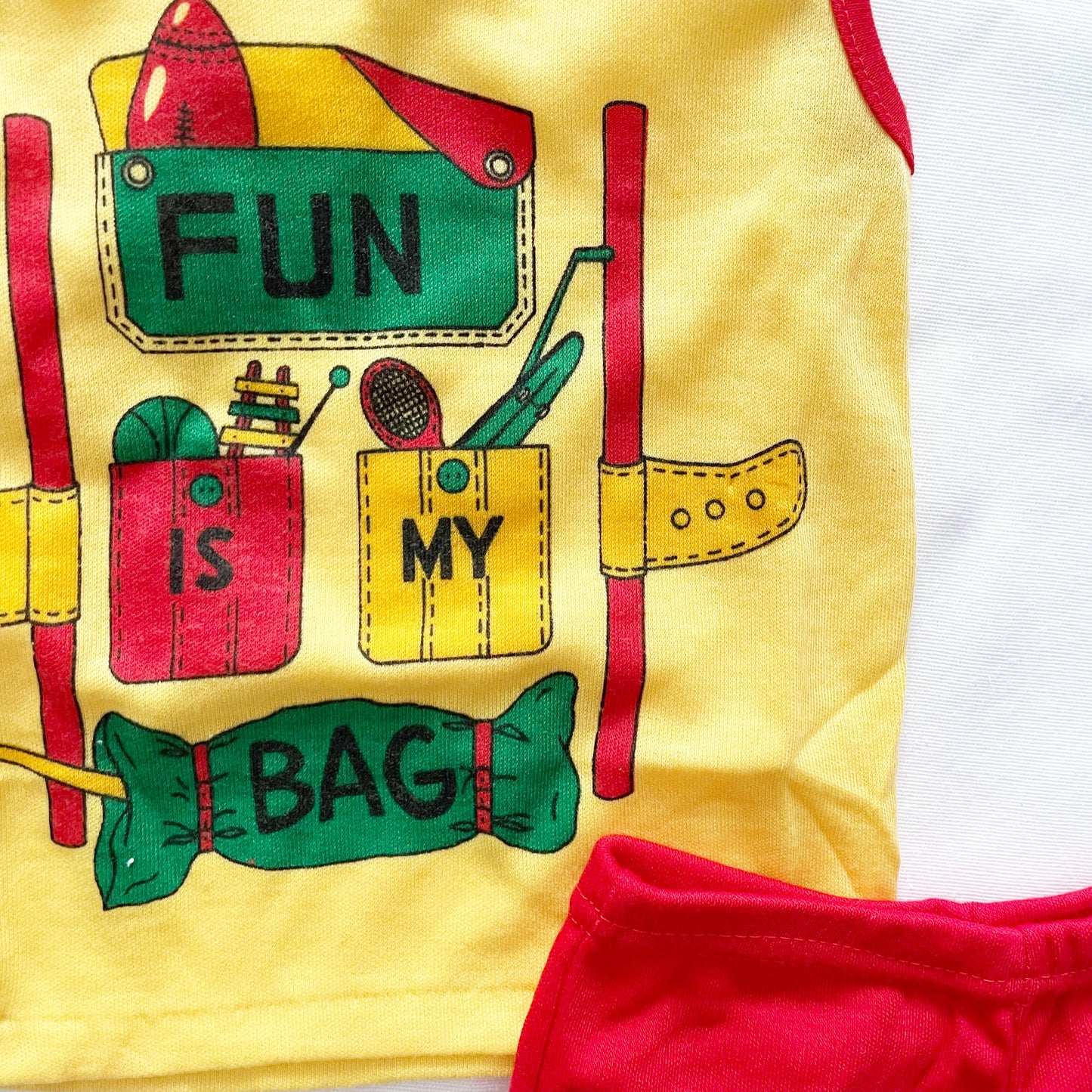 Backpack Fun Graphic Tank Set • 2T - Yellow Clover Vintage Kids Clothes