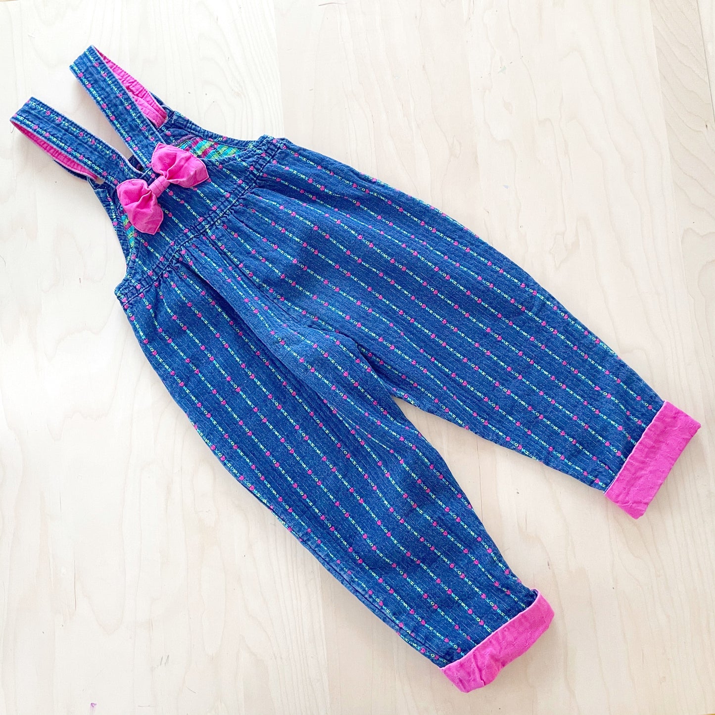 Vintage OshKosh Spell Out Bow Back Overalls - Yellow Clover Vintage Kids Clothes