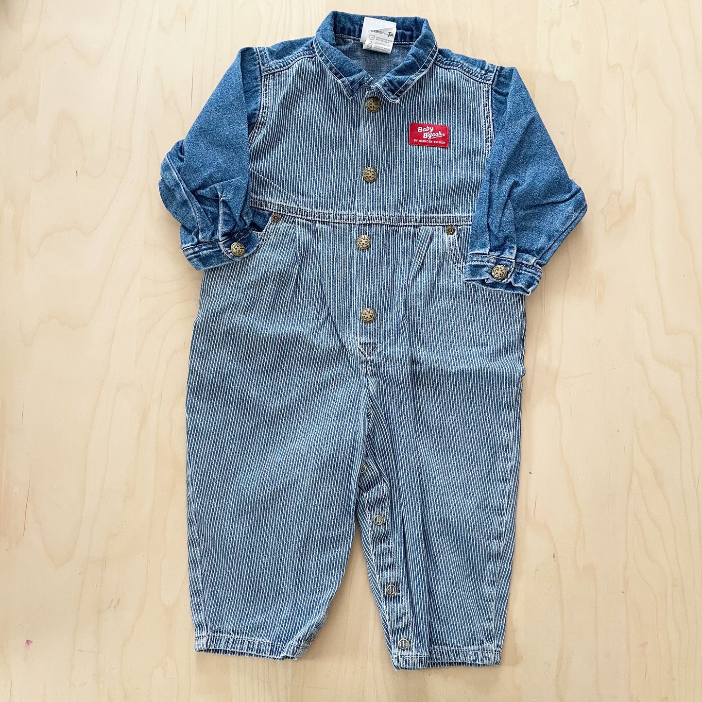 Vintage Baby B’gosh Authentic Denim Jumpsuit - Yellow Clover Vintage Kids Clothes