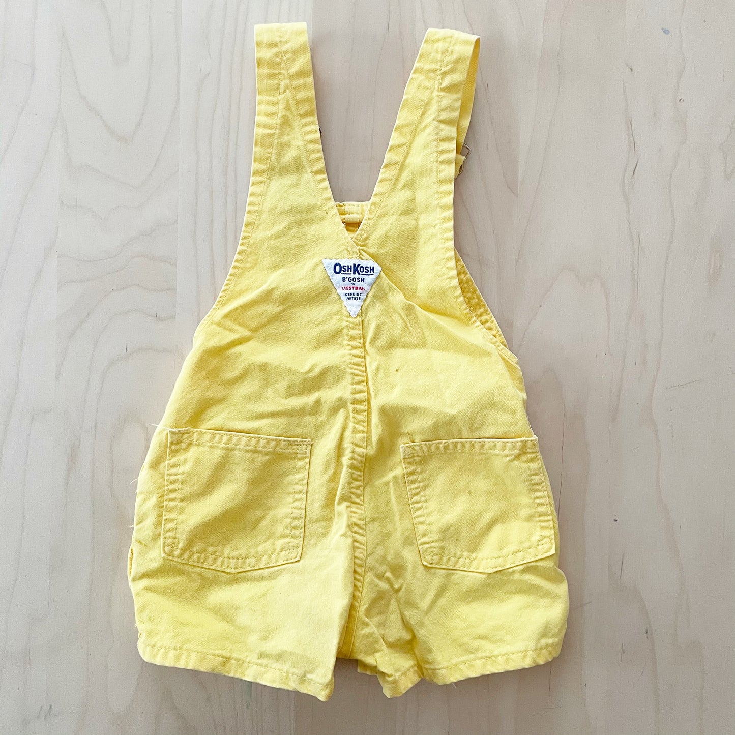 OshKosh Classic Yellow Shortalls - Yellow Clover Vintage Kids Clothes