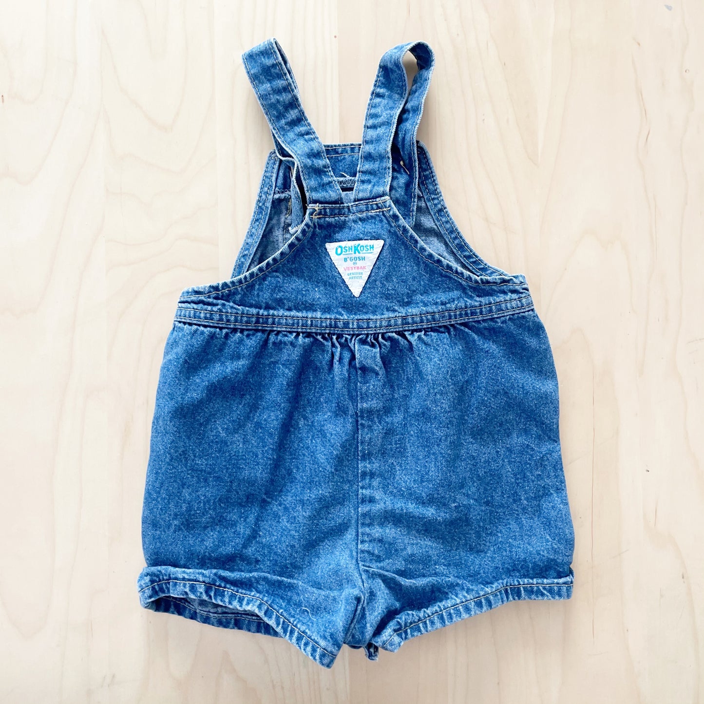 OshKosh Medium Wash Shortalls - Yellow Clover Vintage Kids Clothes