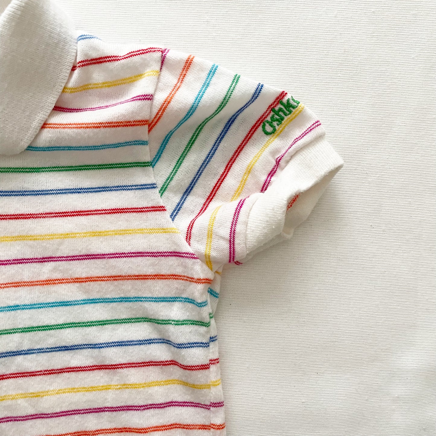 OshKosh Rainbow Stripe Polo - Yellow Clover Vintage Kids Clothes