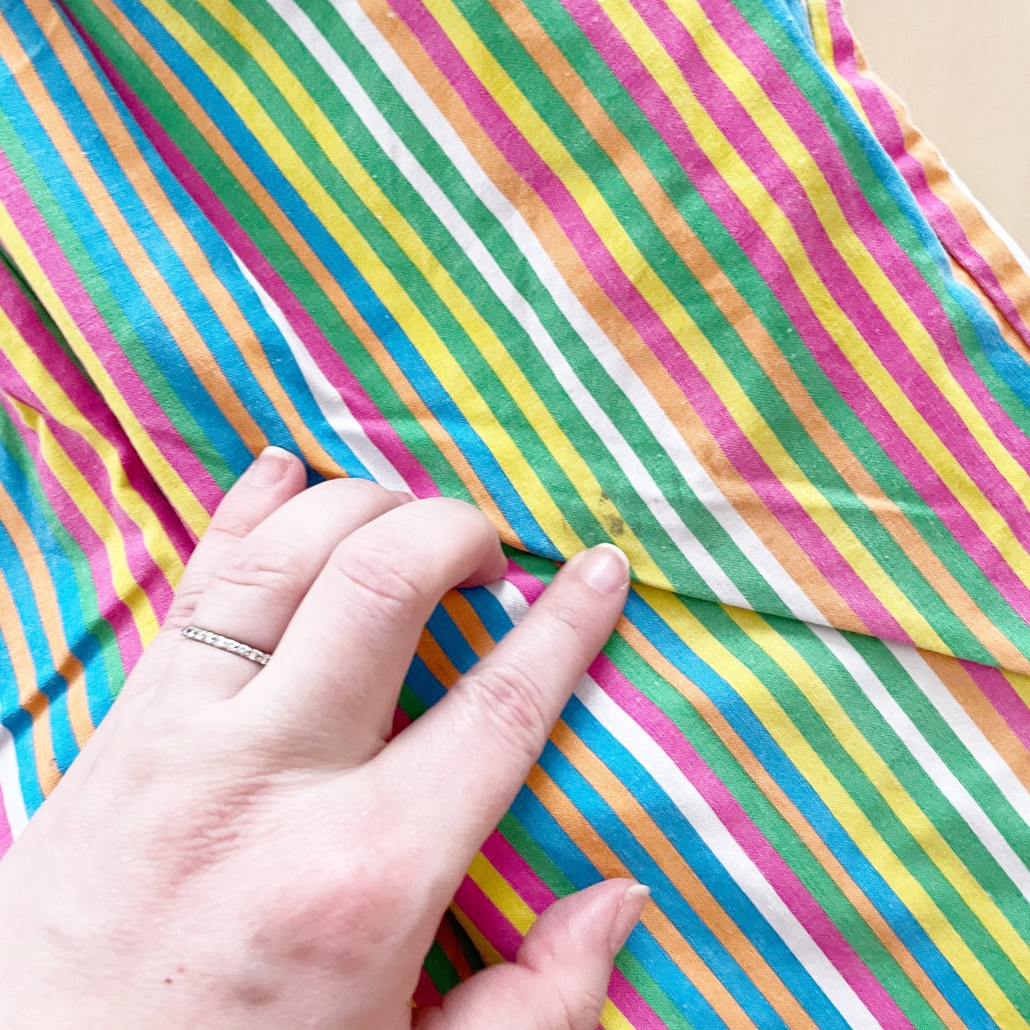Vintage Euro Striped Cotton Overalls