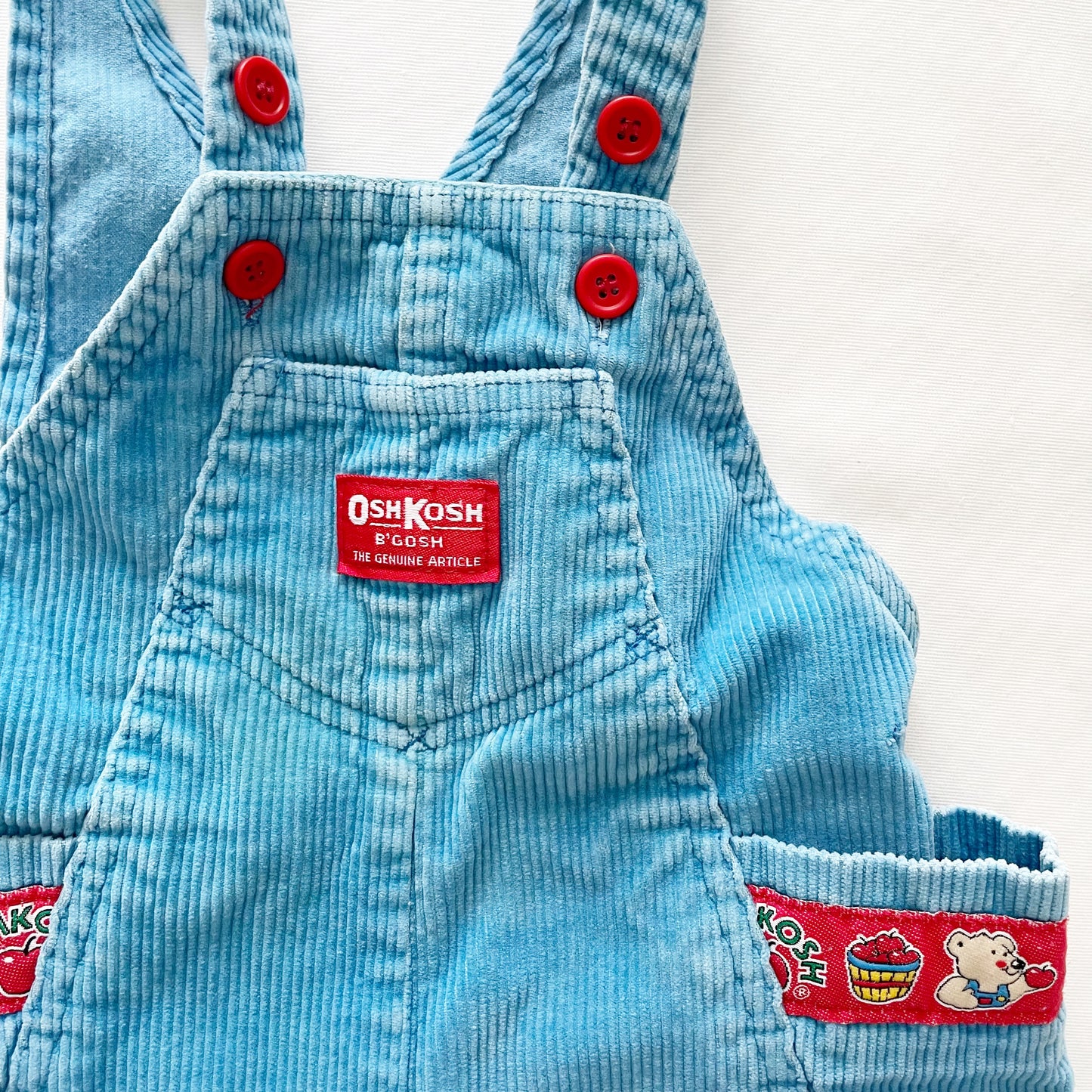 OshKosh Chunky Cord Apple Bears Overalls